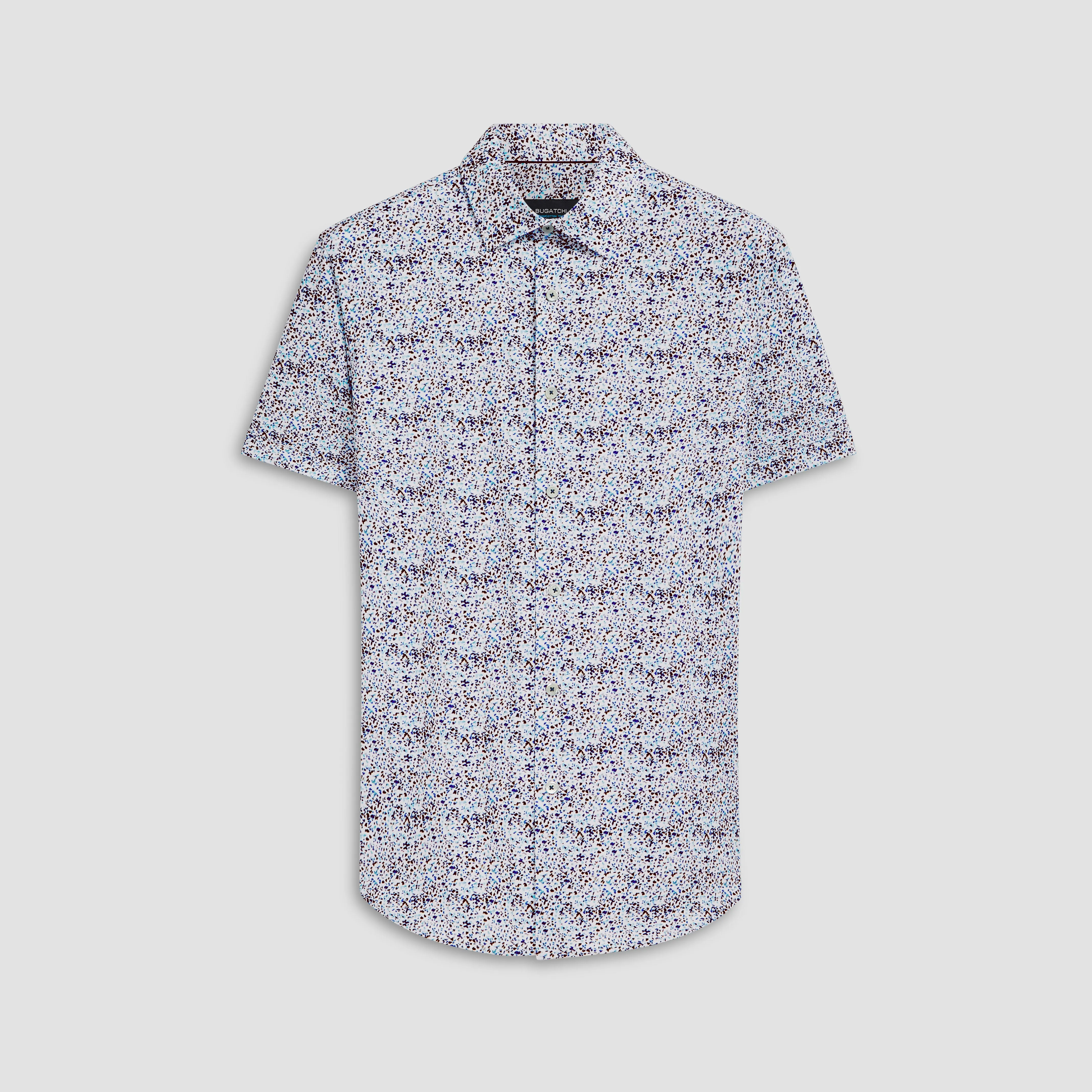 Miles Abstract Print OoohCotton Short Sleeve Shirt sold by Bugatchi
