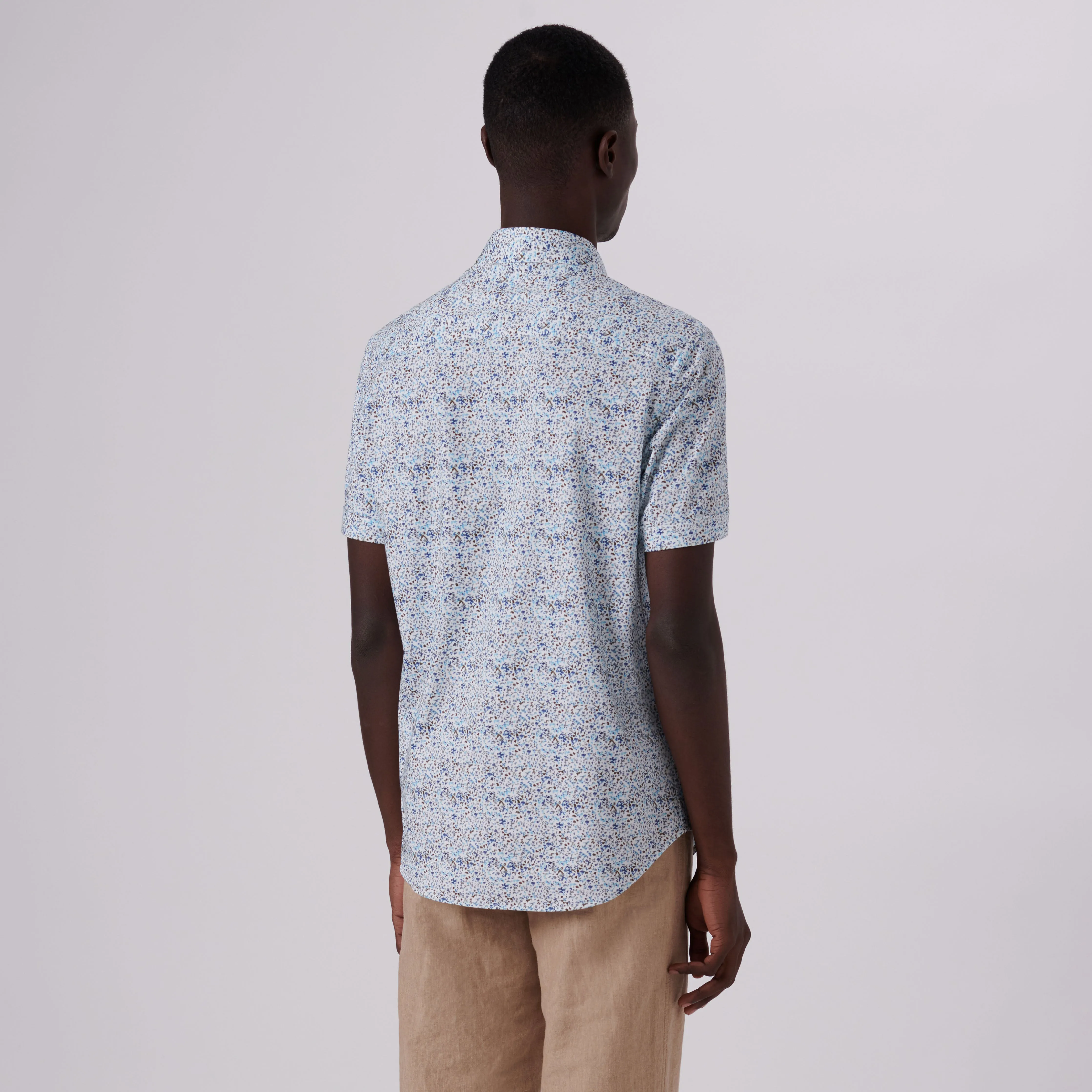 Miles Abstract Print OoohCotton Short Sleeve Shirt sold by Bugatchi product image thumbnail 4