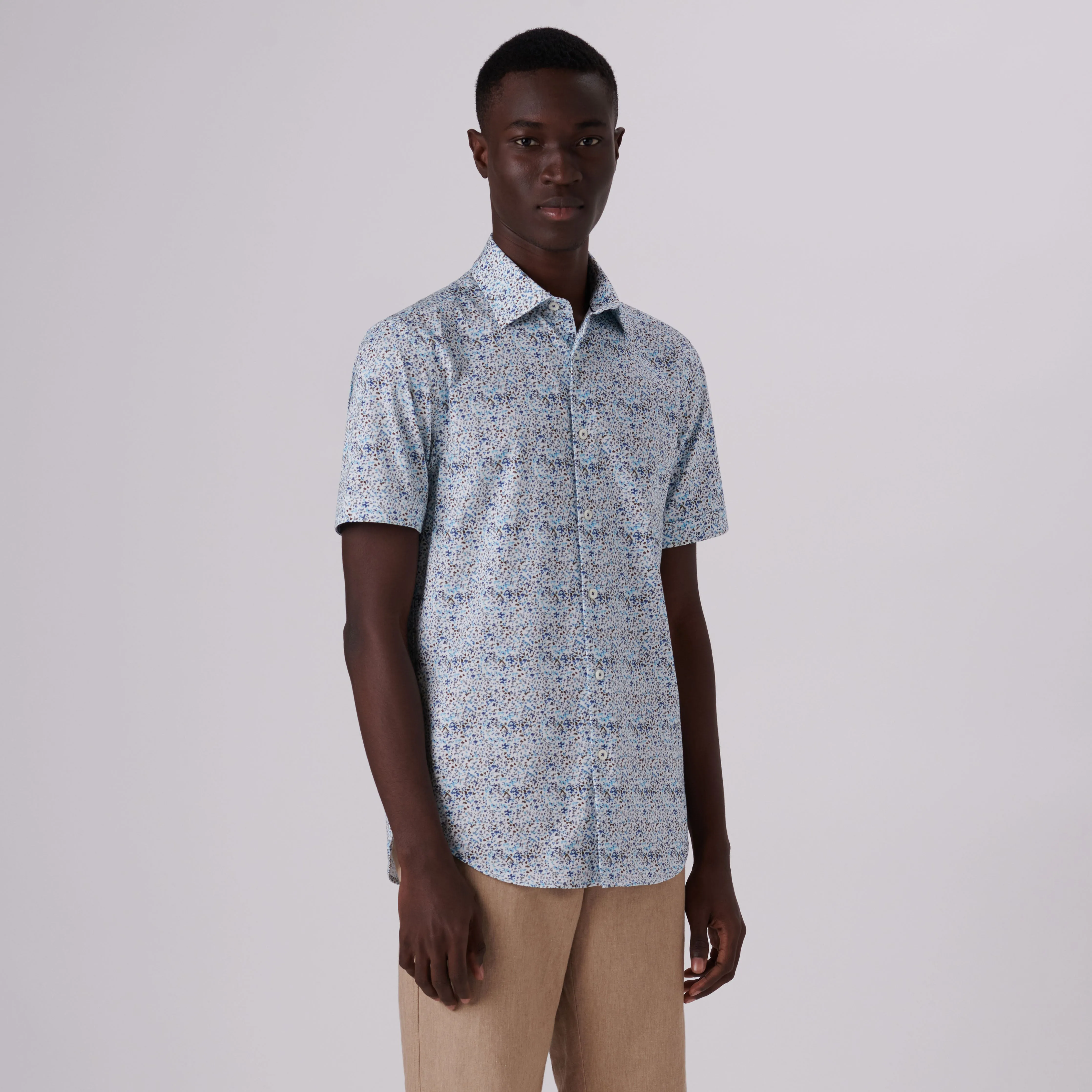 Miles Abstract Print OoohCotton Short Sleeve Shirt sold by Bugatchi product image thumbnail 2