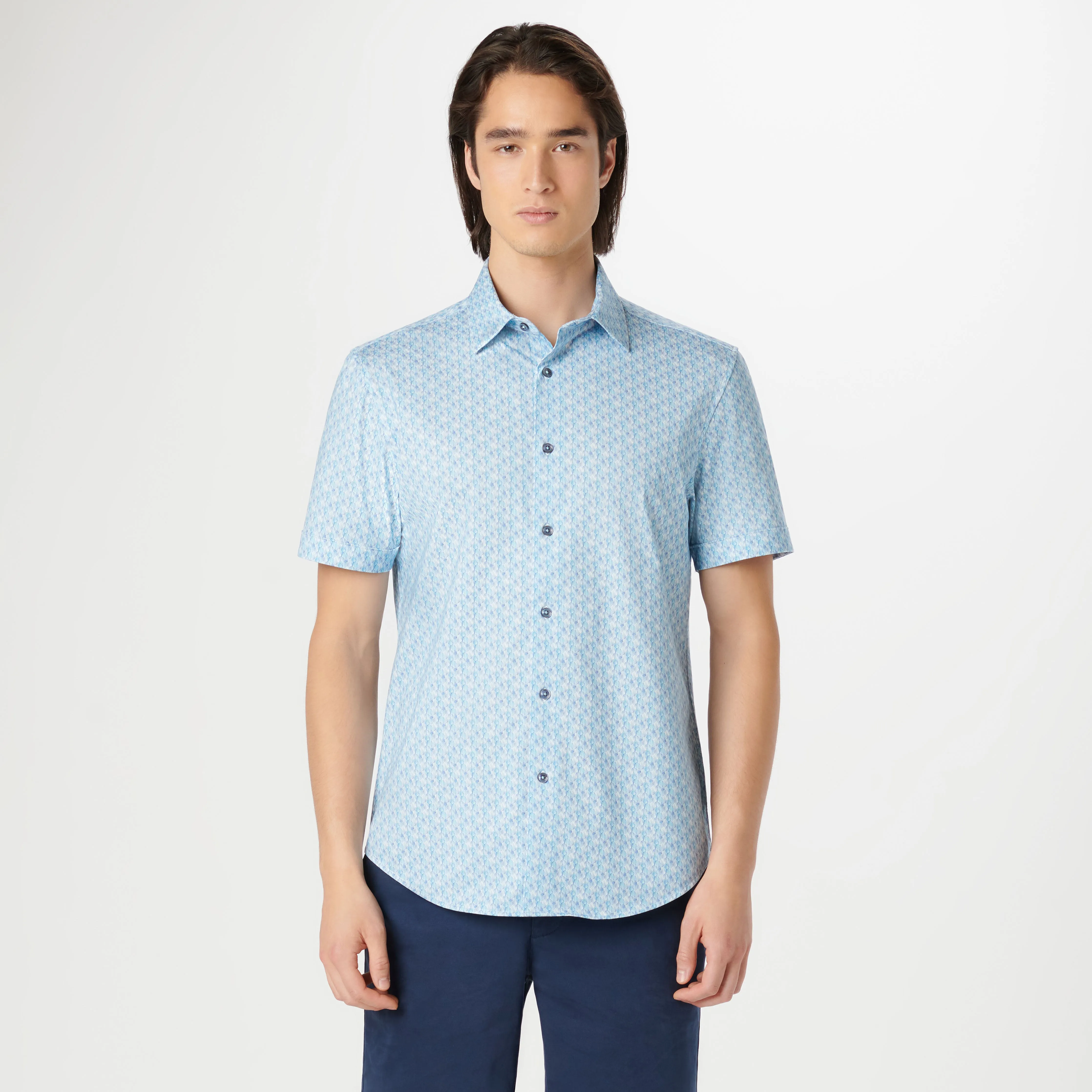 Miles Abstract OoohCotton Short Sleeve Shirt sold by Bugatchi product image thumbnail 2