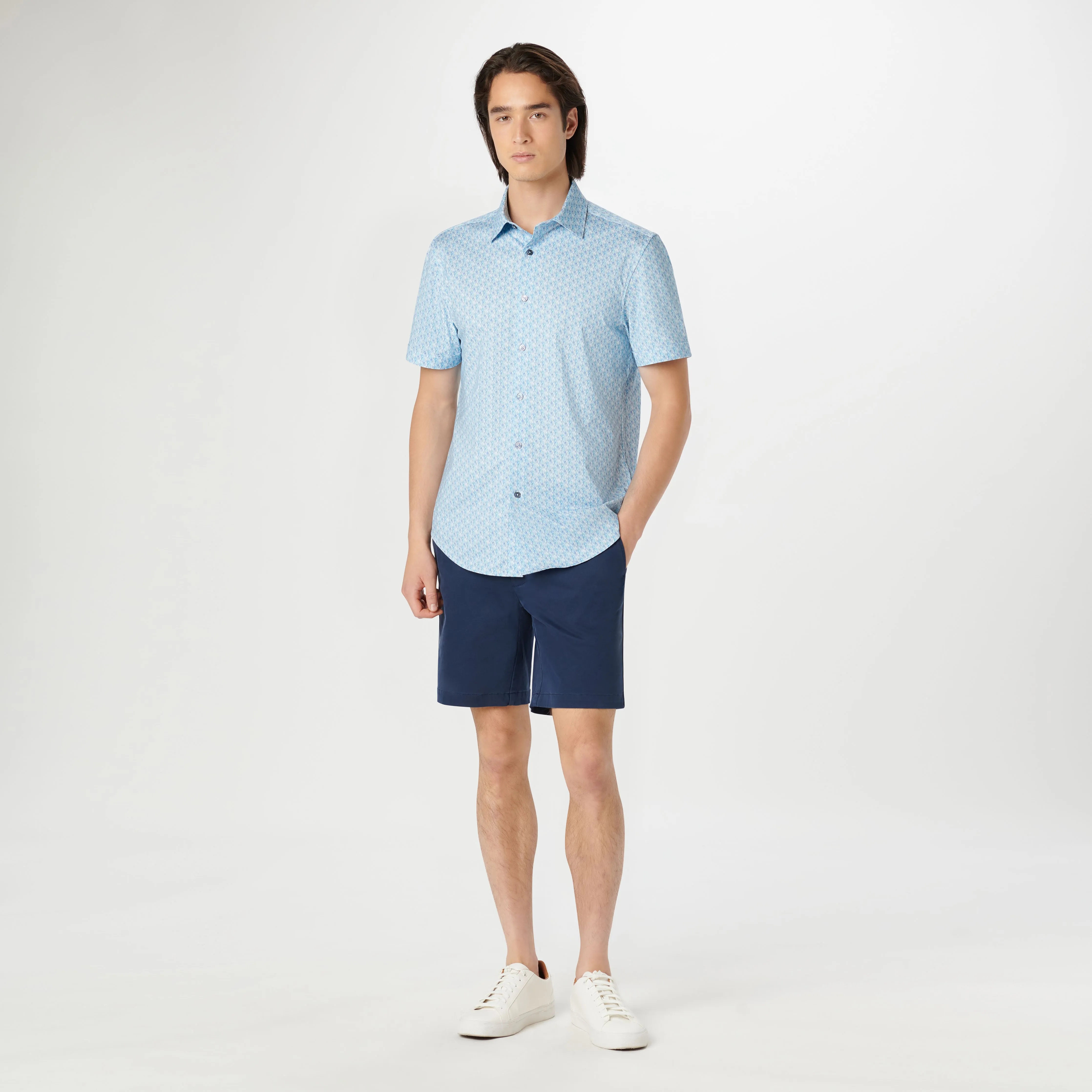 Miles Abstract OoohCotton Short Sleeve Shirt sold by Bugatchi product image thumbnail 5