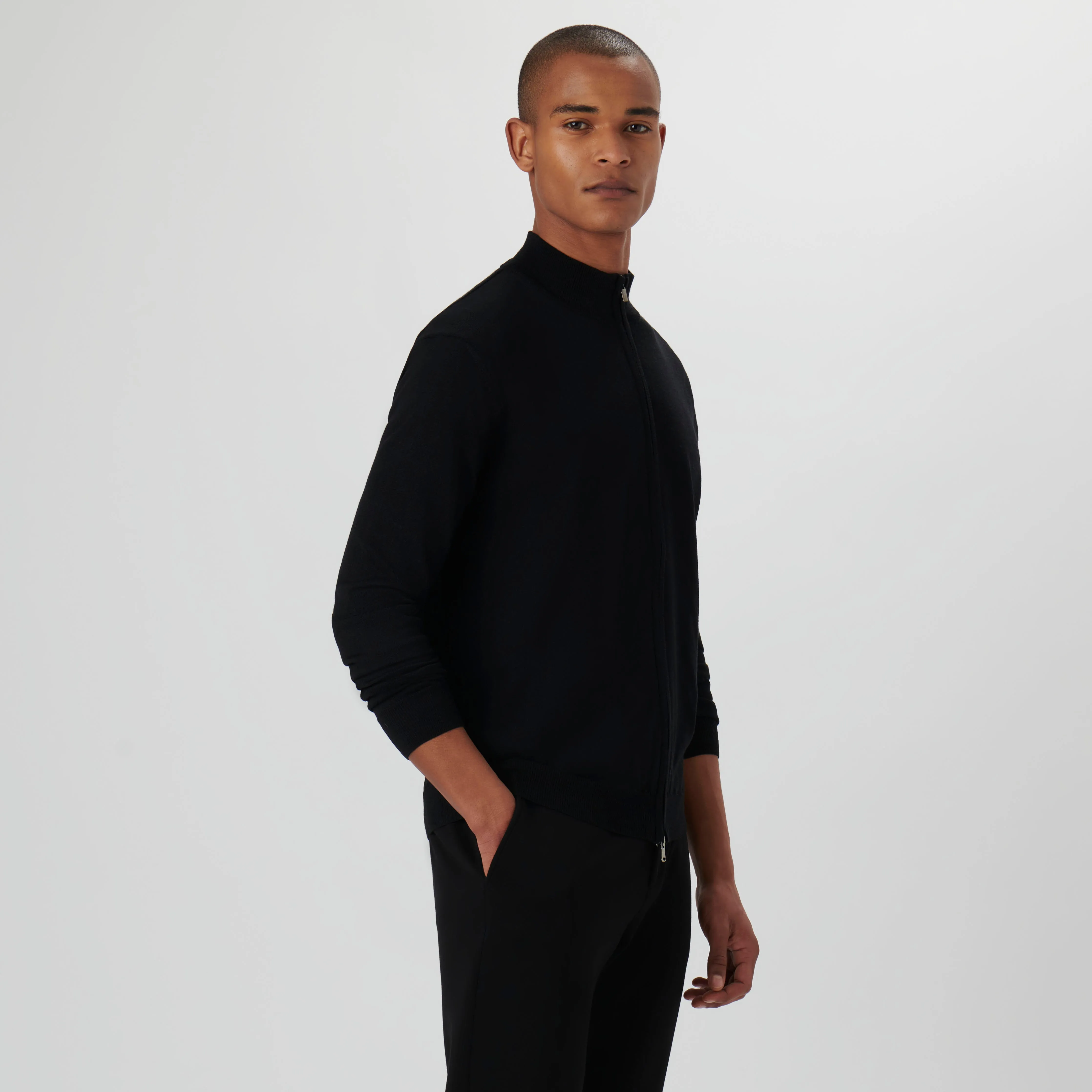 Super Merino Solid Sweater Jacket sold by Bugatchi product image thumbnail 3