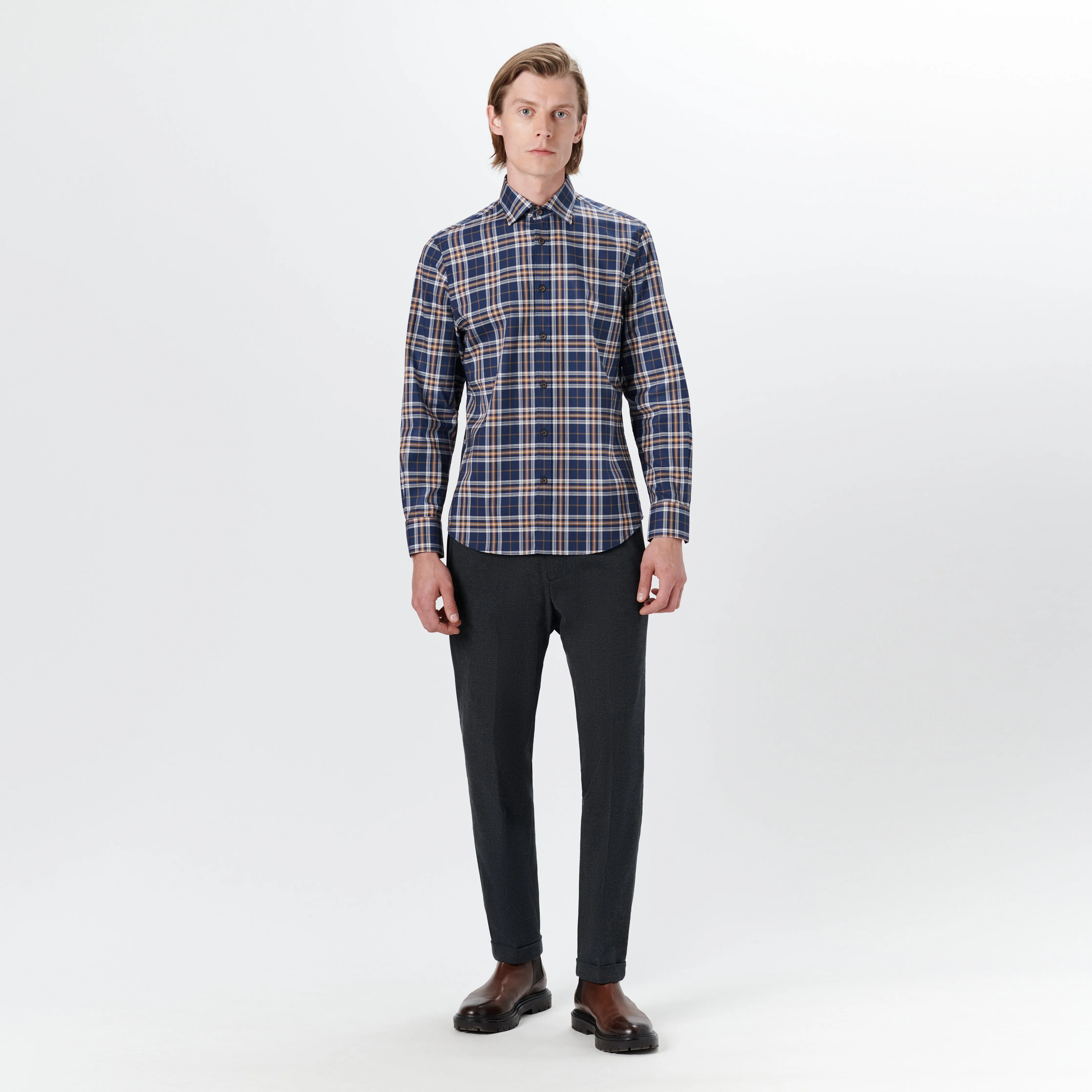 JULIAN Plaid Check Shirt sold by Bugatchi product image thumbnail 5