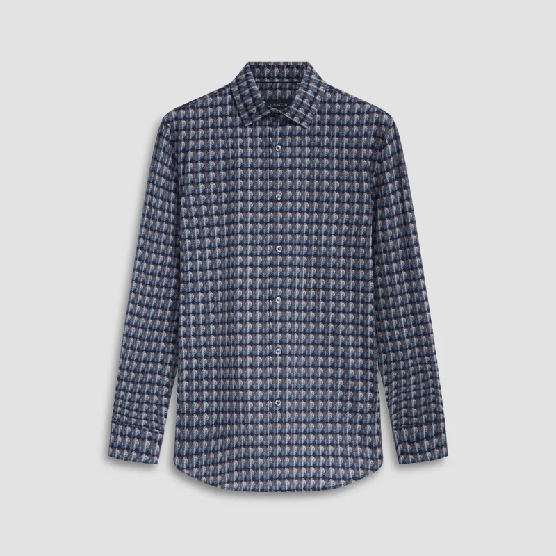 James Leaf Print OoohCotton Shirt sold by Bugatchi