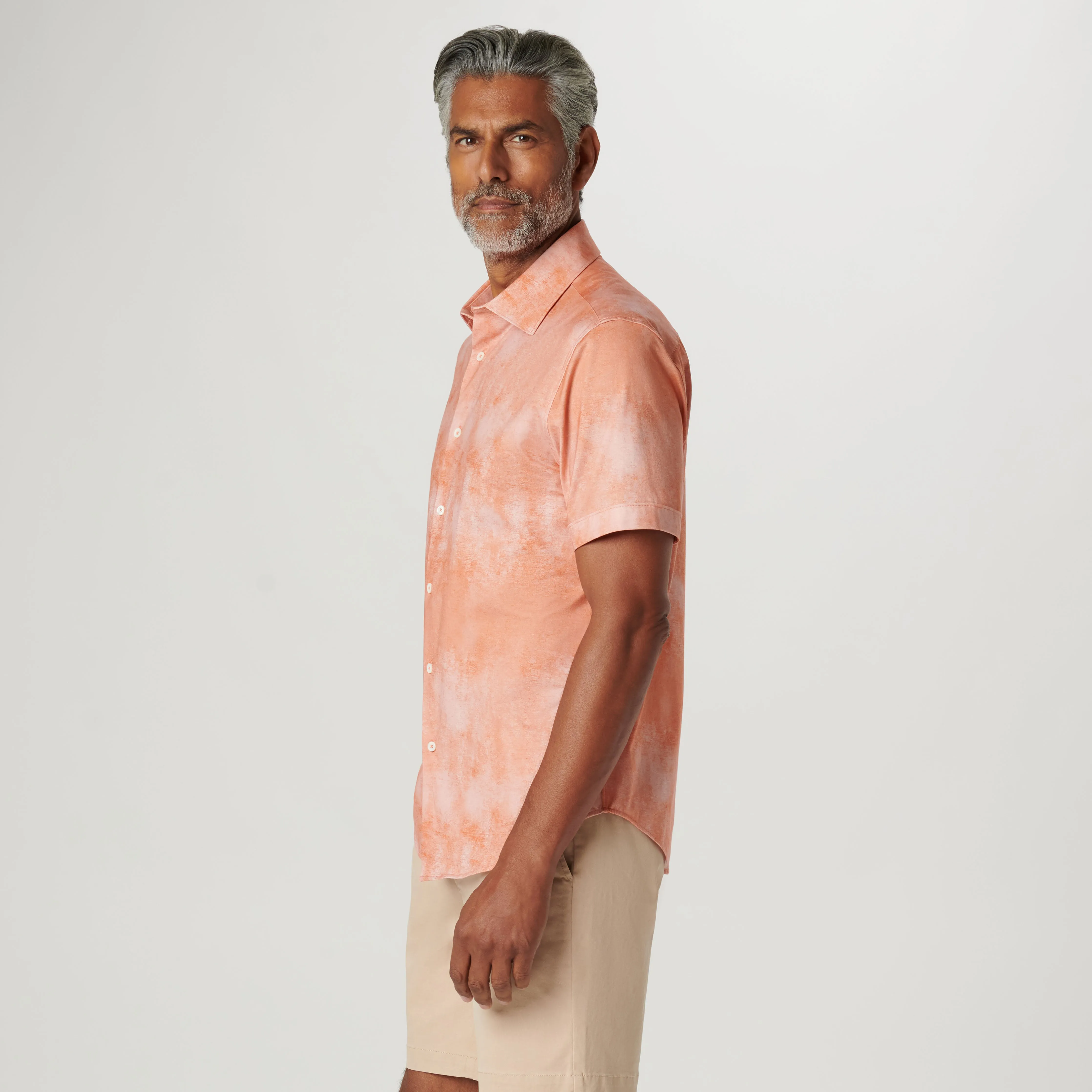 Miles Ombre OoohCotton Short Sleeve Shirt sold by Bugatchi product image thumbnail 3