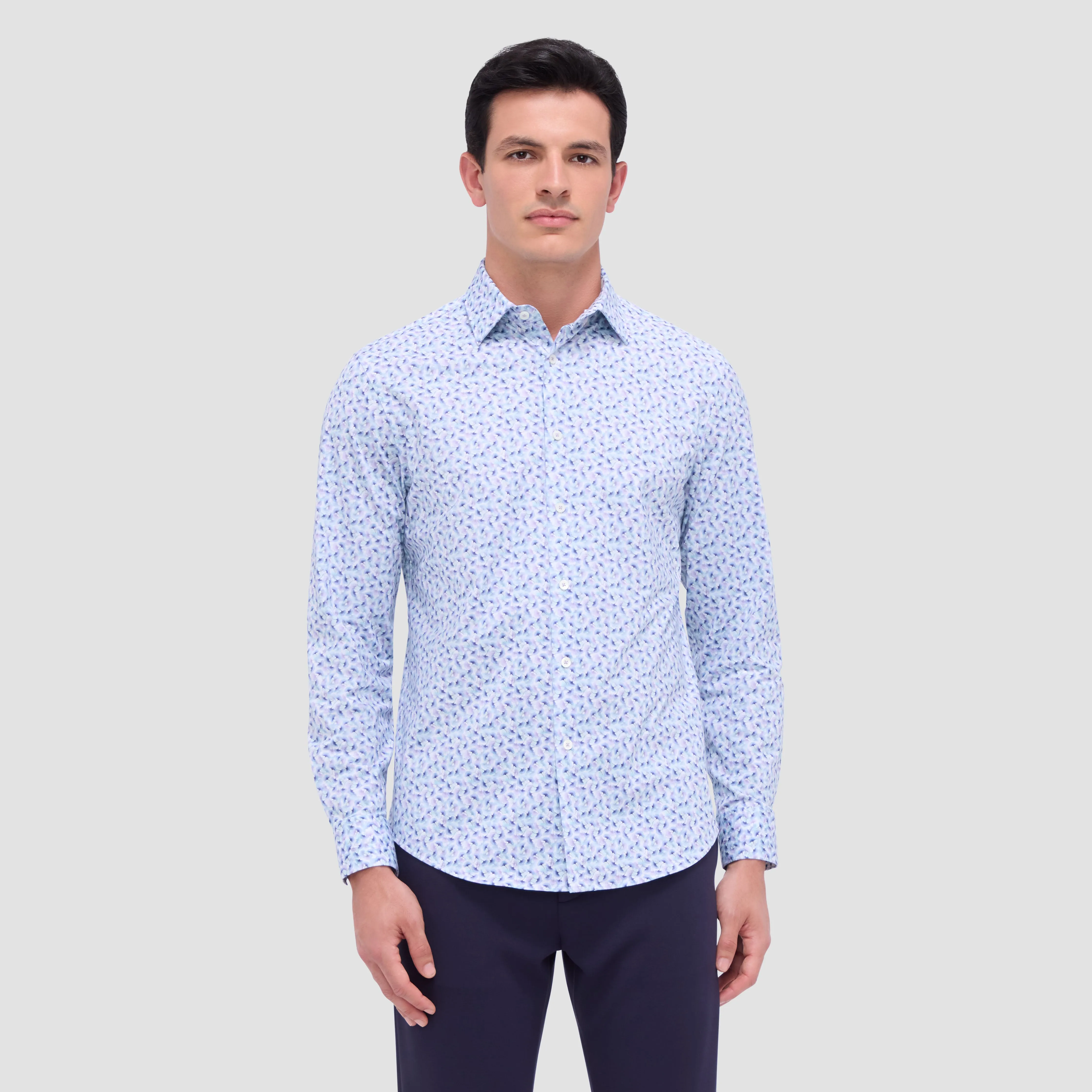 Jimmy Double Sided Floral/Check OoohCotton Shirt sold by Bugatchi product image thumbnail 2