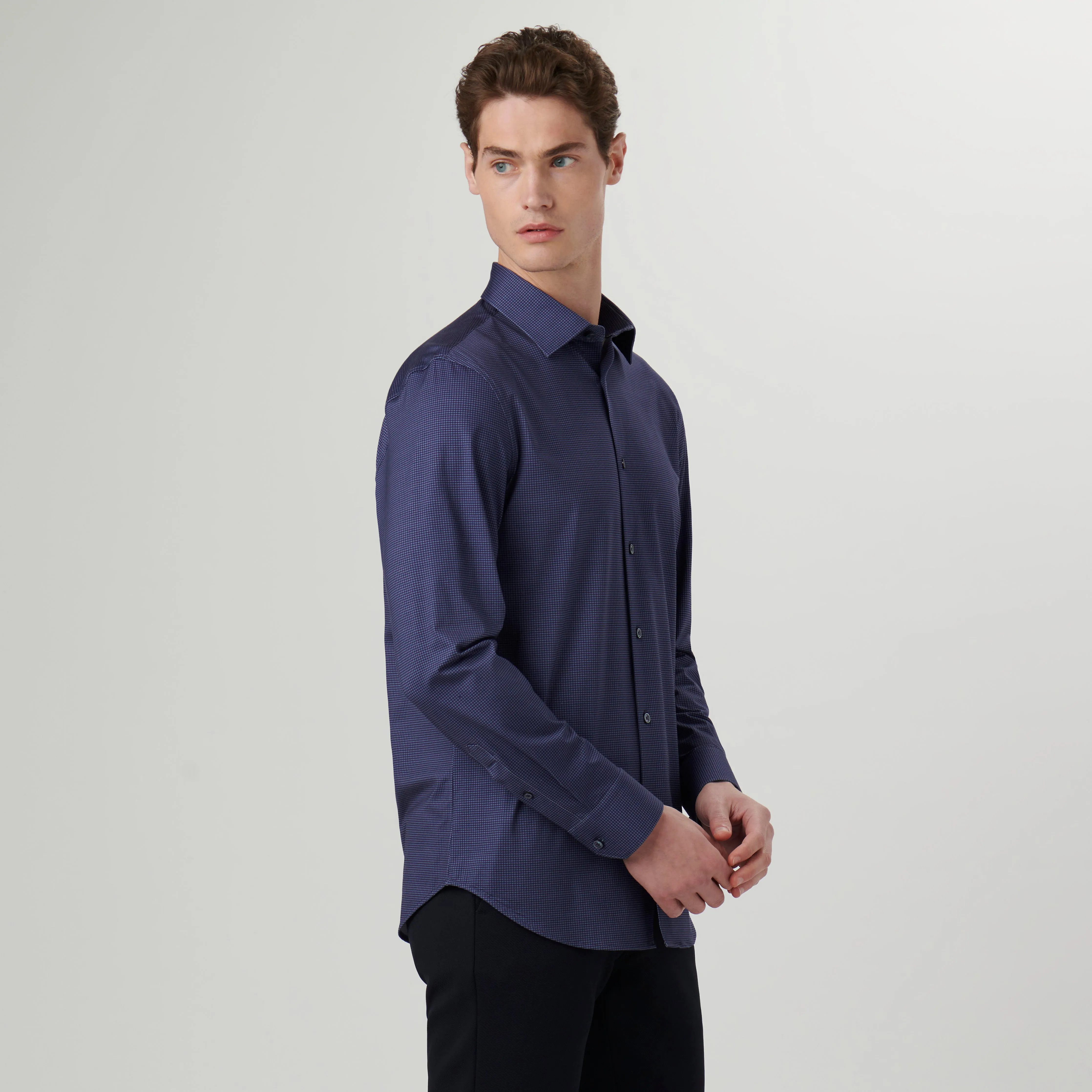James Pin Check OoohCotton Shirt sold by Bugatchi product image thumbnail 3