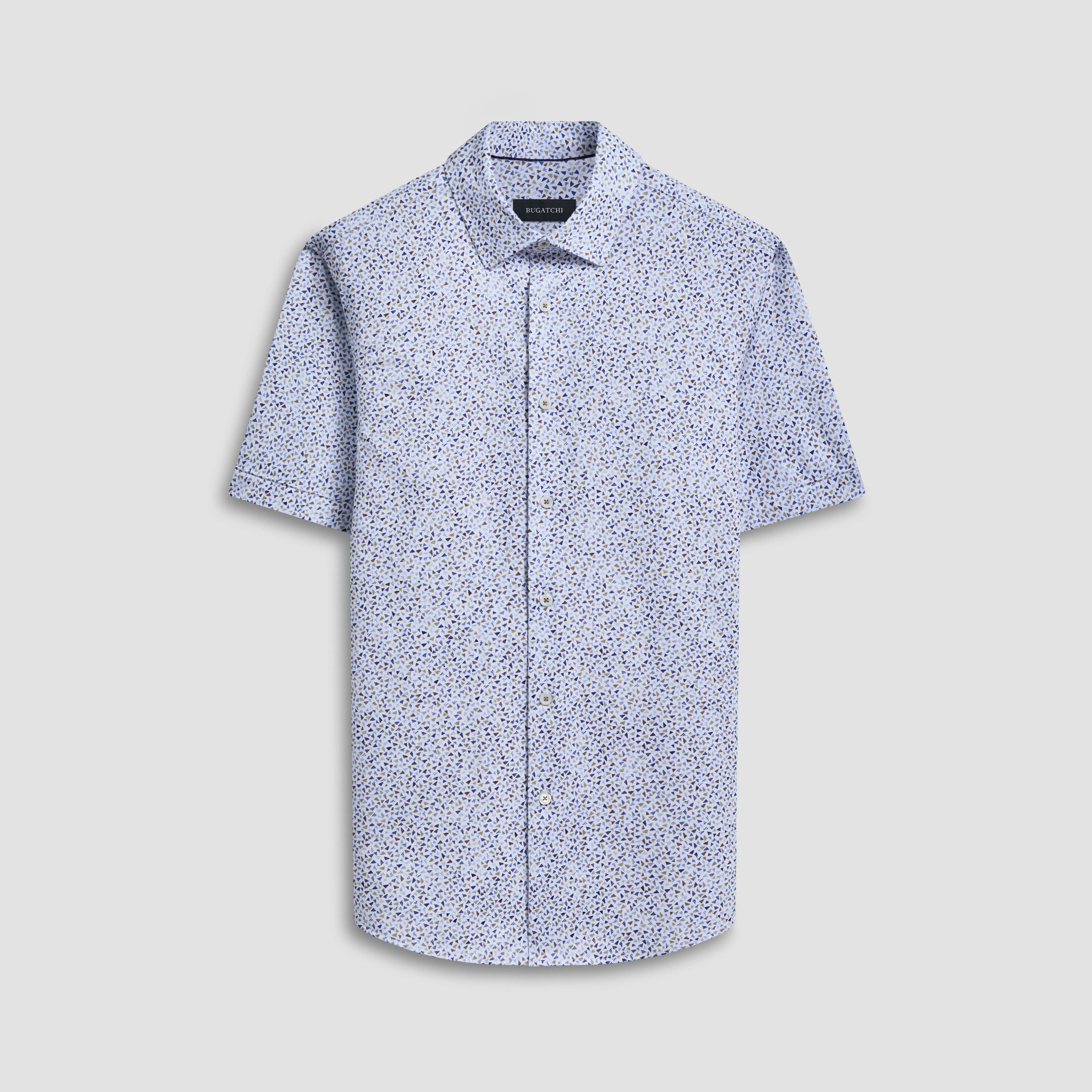 Miles Mosaic OoohCotton Short Sleeve Shirt sold by Bugatchi