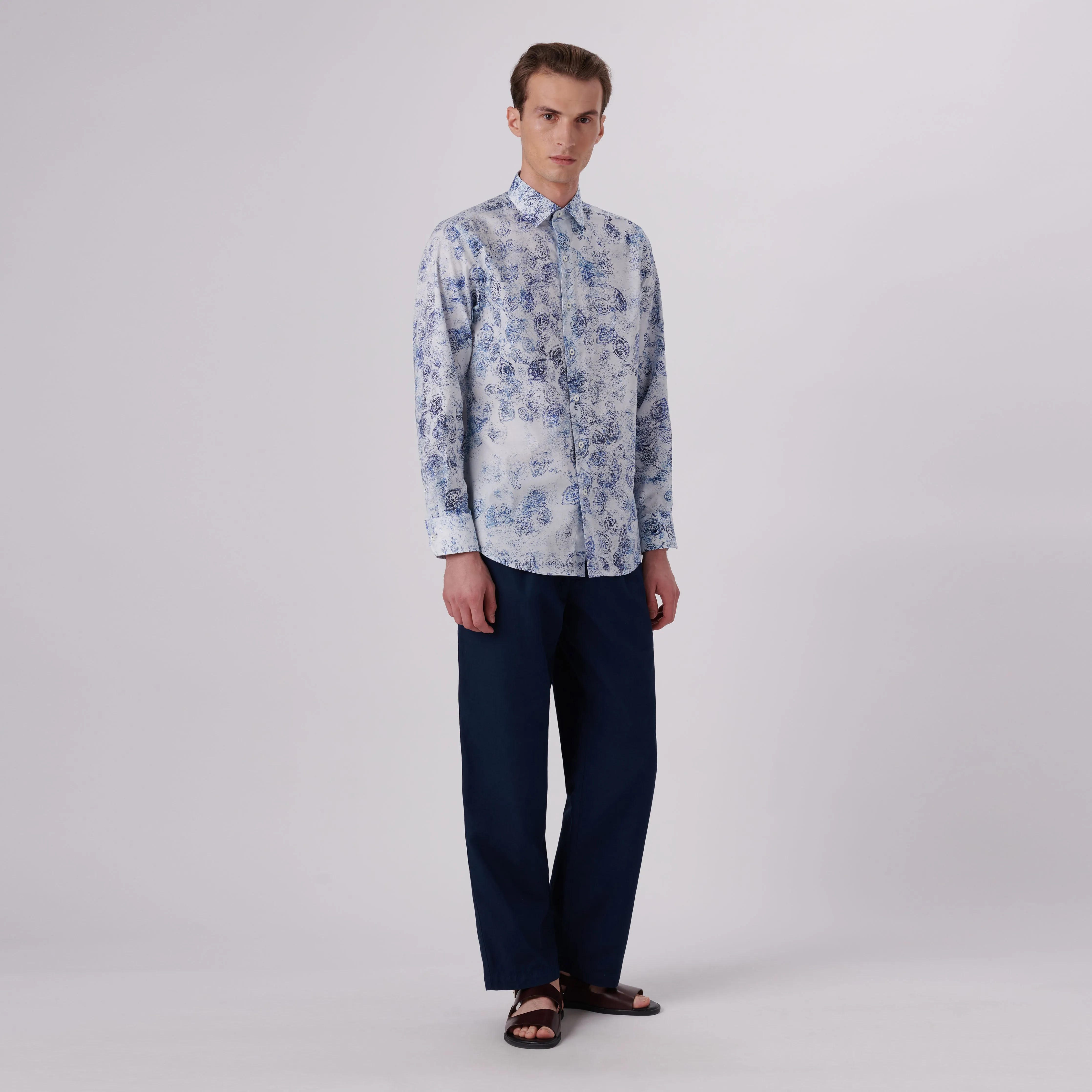Axel Paisley Print Shirt sold by Bugatchi product image thumbnail 5