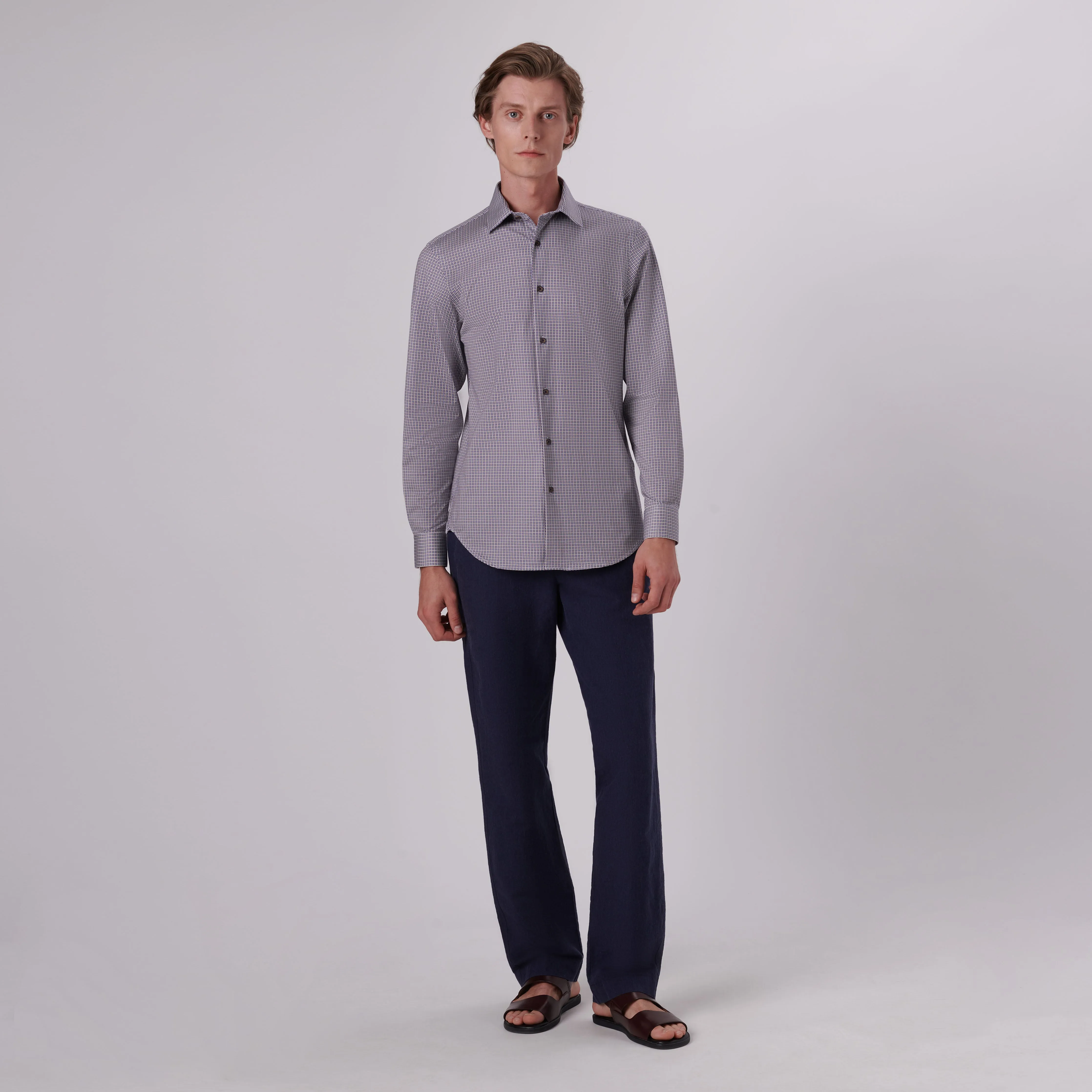 James Geometric Print OoohCotton Shirt sold by Bugatchi product image thumbnail 5