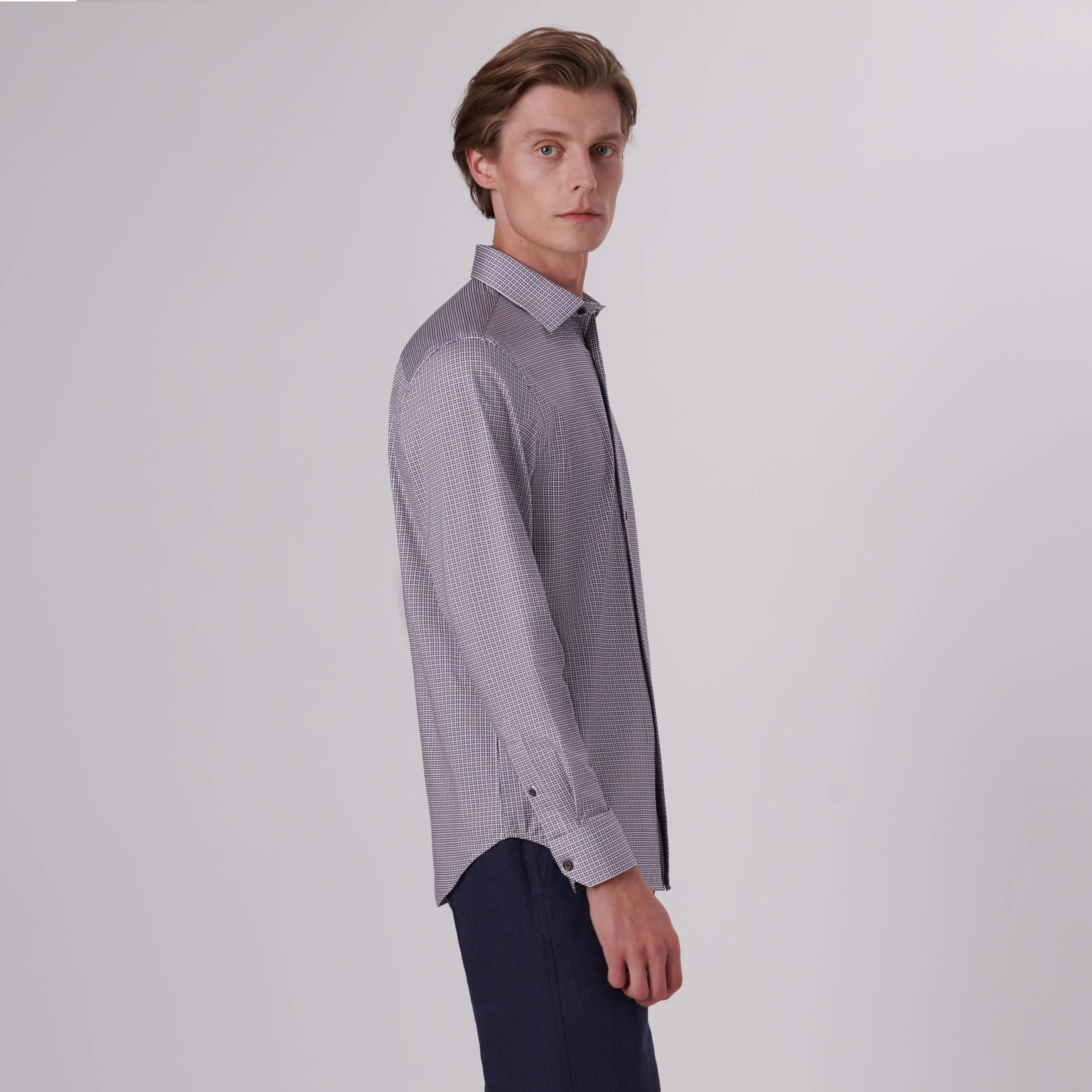 James Geometric Print OoohCotton Shirt sold by Bugatchi product image thumbnail 3