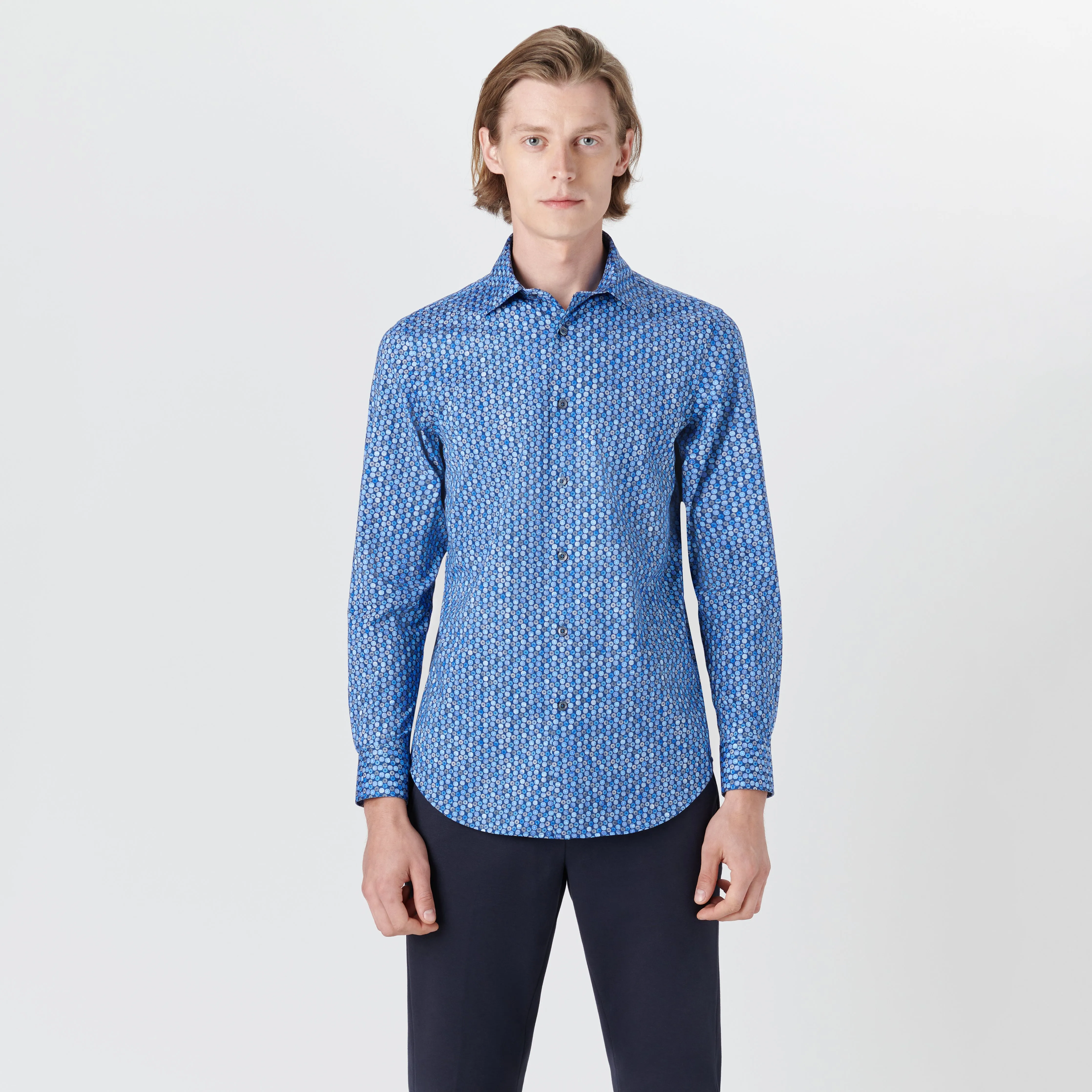 JAMES Geometric Floral Print OoohCotton Shirt sold by Bugatchi product image thumbnail 2