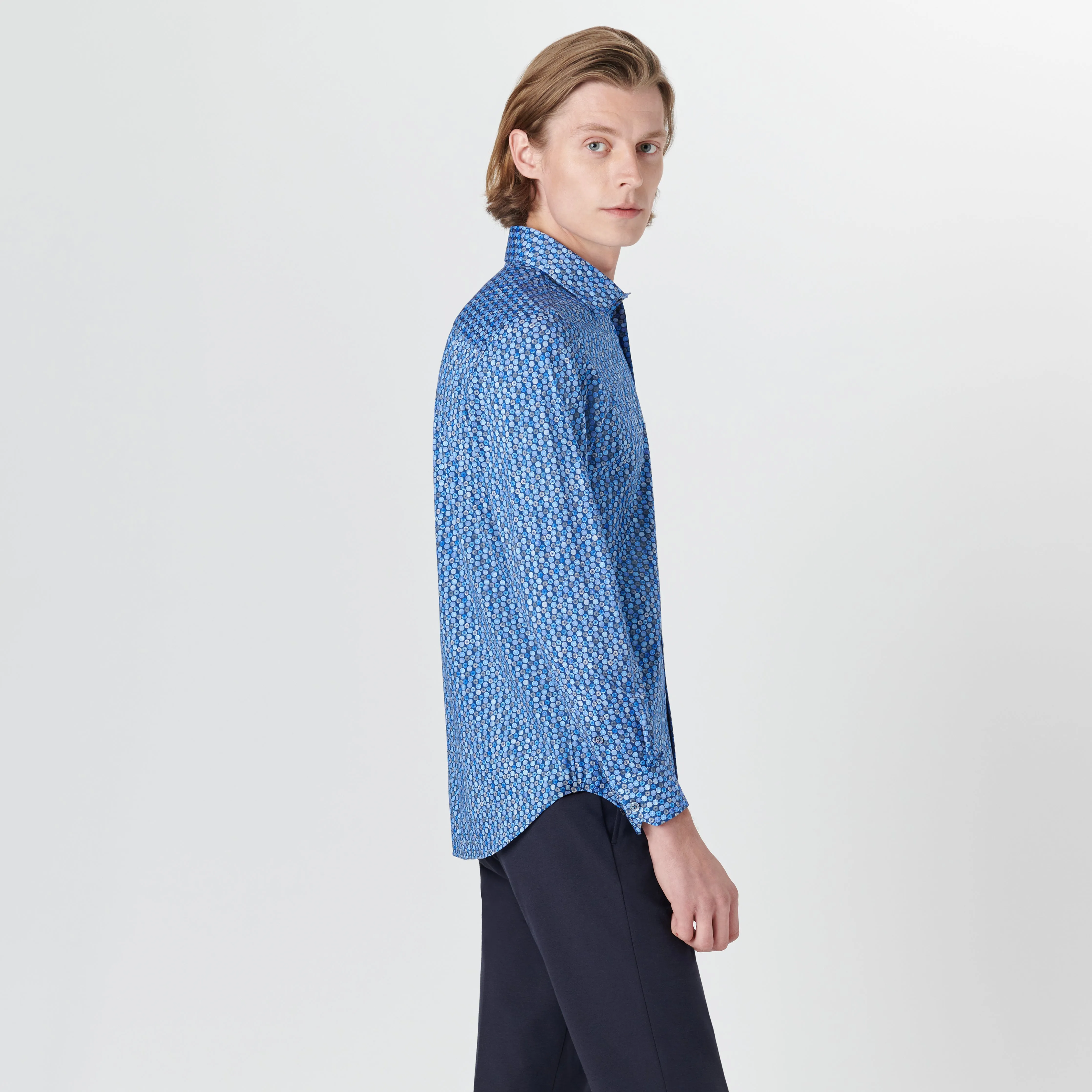 JAMES Geometric Floral Print OoohCotton Shirt sold by Bugatchi product image thumbnail 3