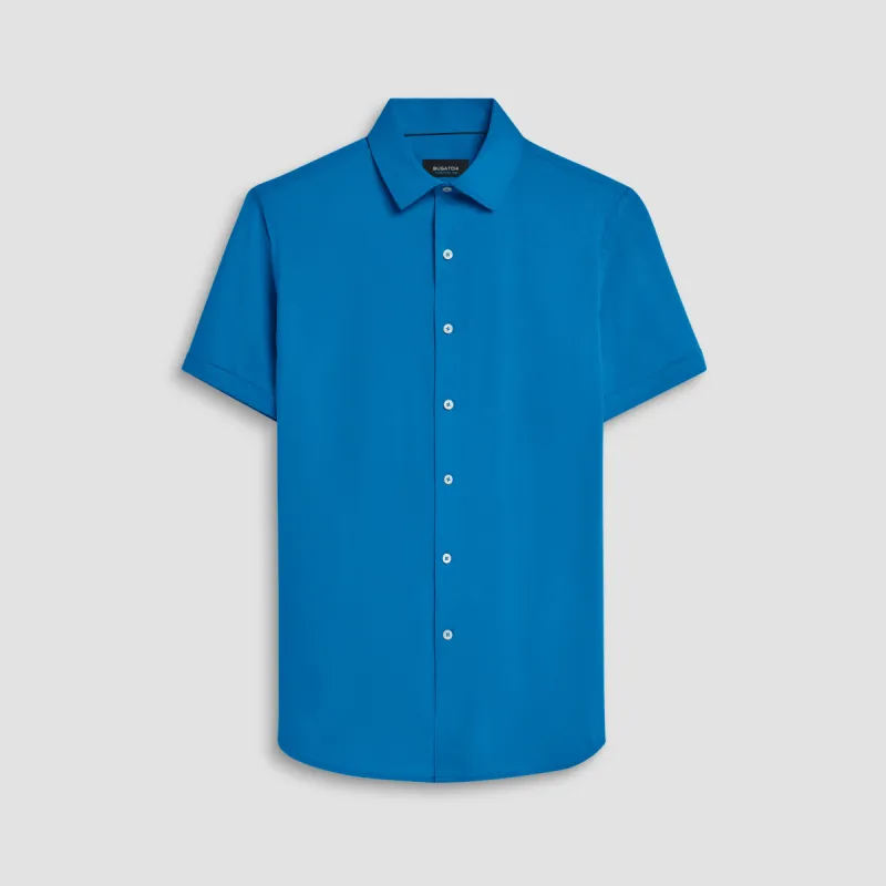Miles Solid OoohCotton Short Sleeve Shirt sold by Bugatchi
