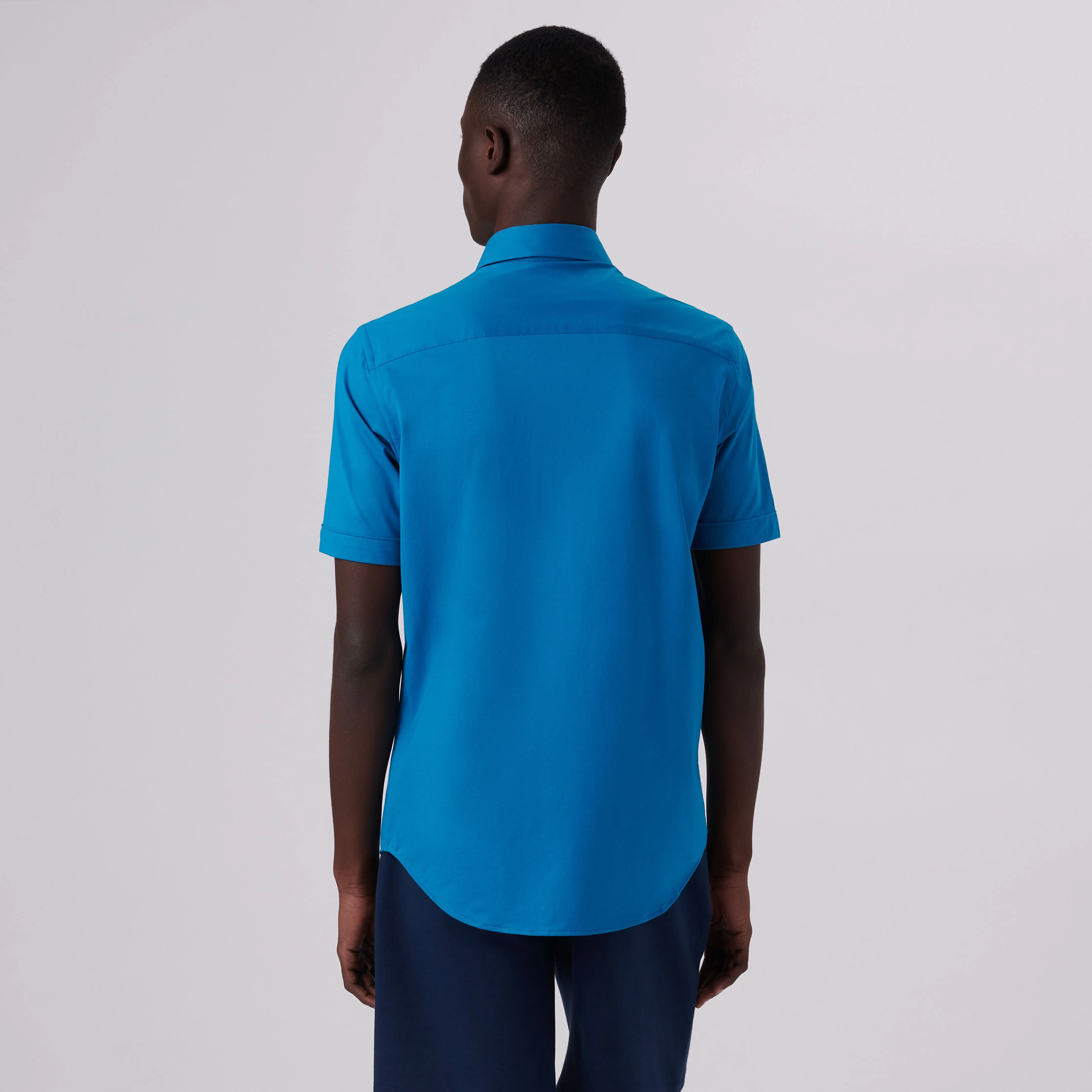 Miles Solid OoohCotton Short Sleeve Shirt sold by Bugatchi product image thumbnail 4