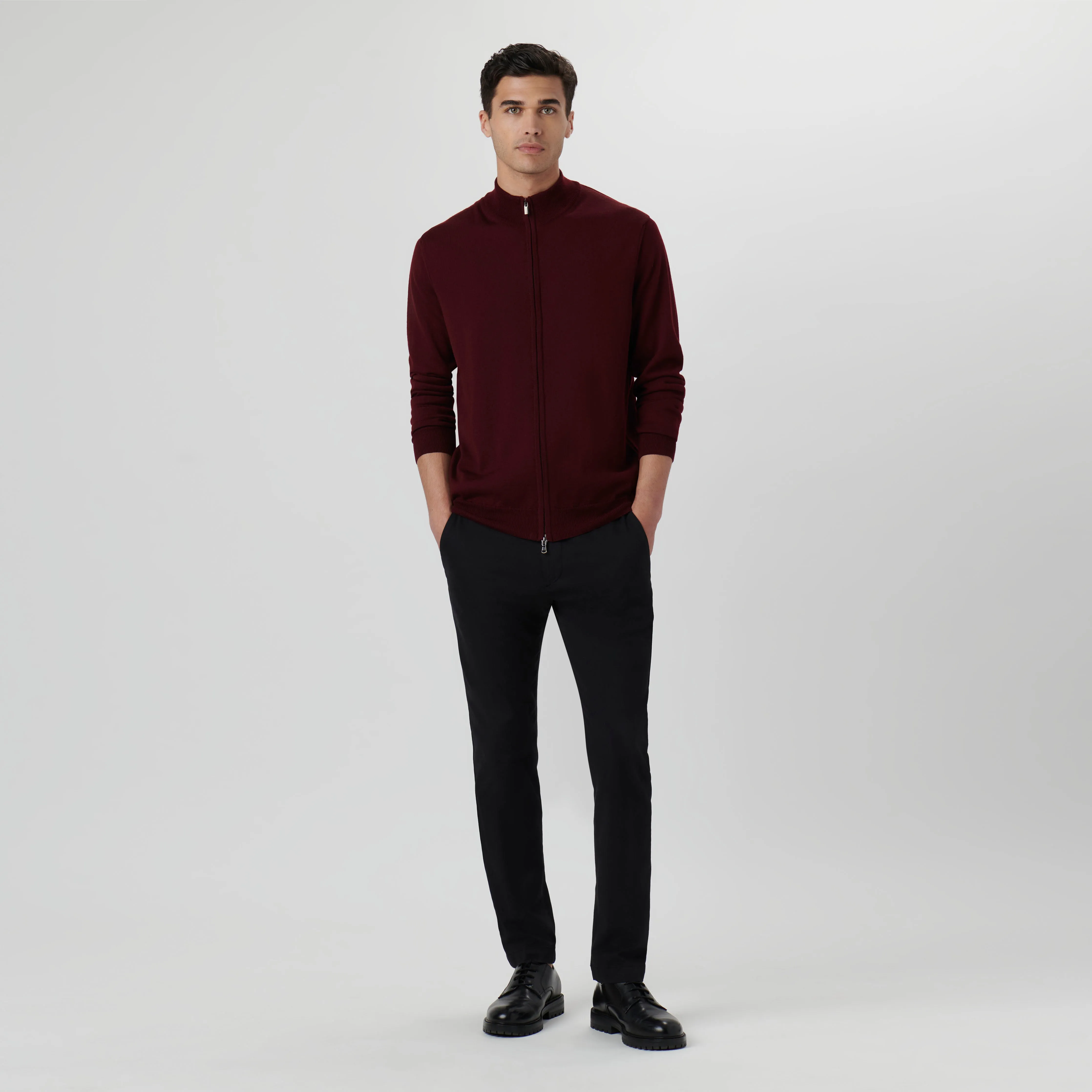 Super Merino Solid Sweater Jacket sold by Bugatchi product image thumbnail 5