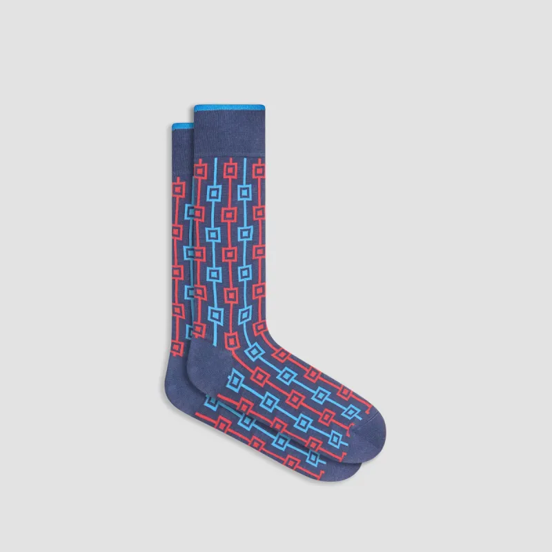 Geometric Mid-Calf Socks sold by Bugatchi