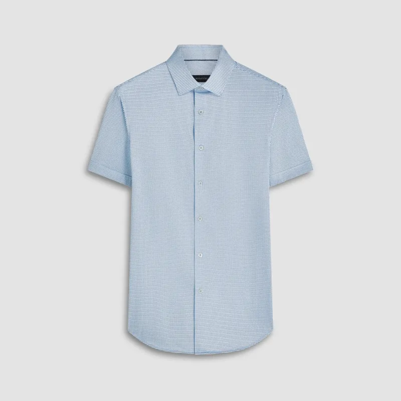 Miles Pin Dot OoohCotton Short Sleeve Shirt sold by Bugatchi