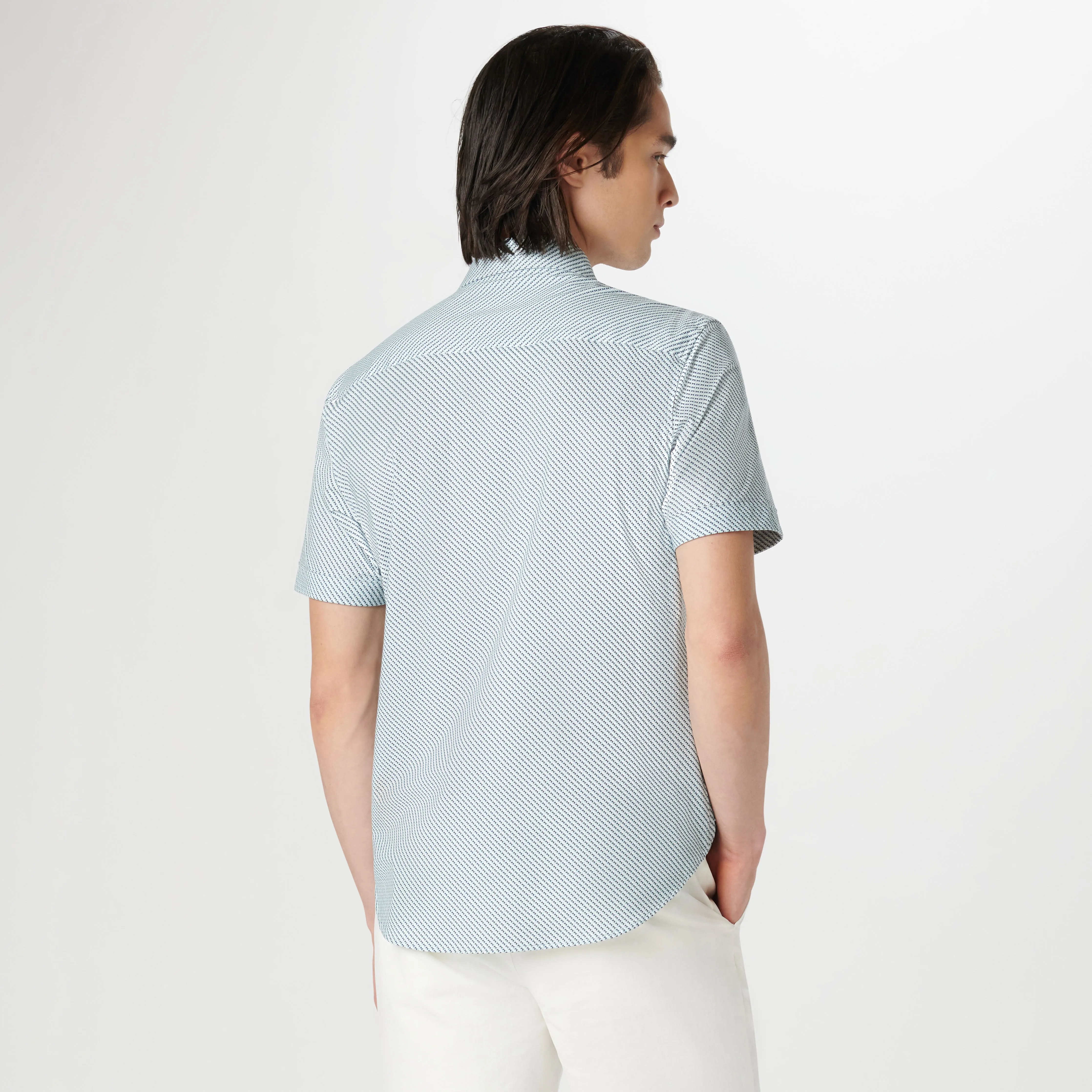 Miles Geometric OoohCotton Short Sleeve Shirt sold by Bugatchi product image thumbnail 4