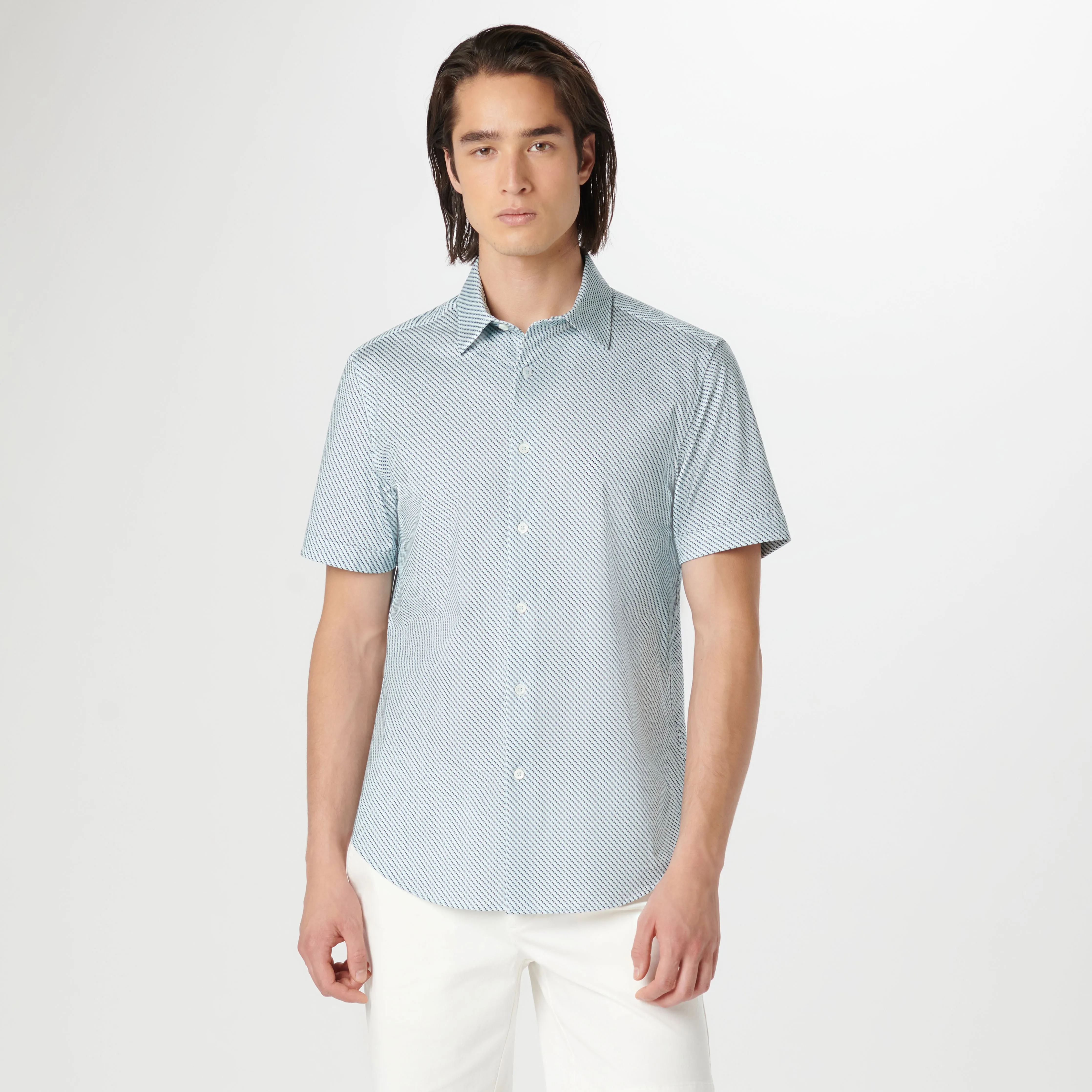 Miles Geometric OoohCotton Short Sleeve Shirt sold by Bugatchi product image thumbnail 2