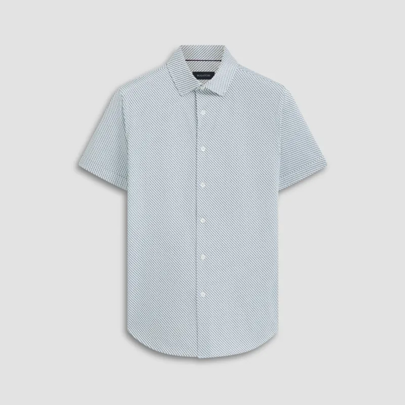 Miles Geometric OoohCotton Short Sleeve Shirt sold by Bugatchi