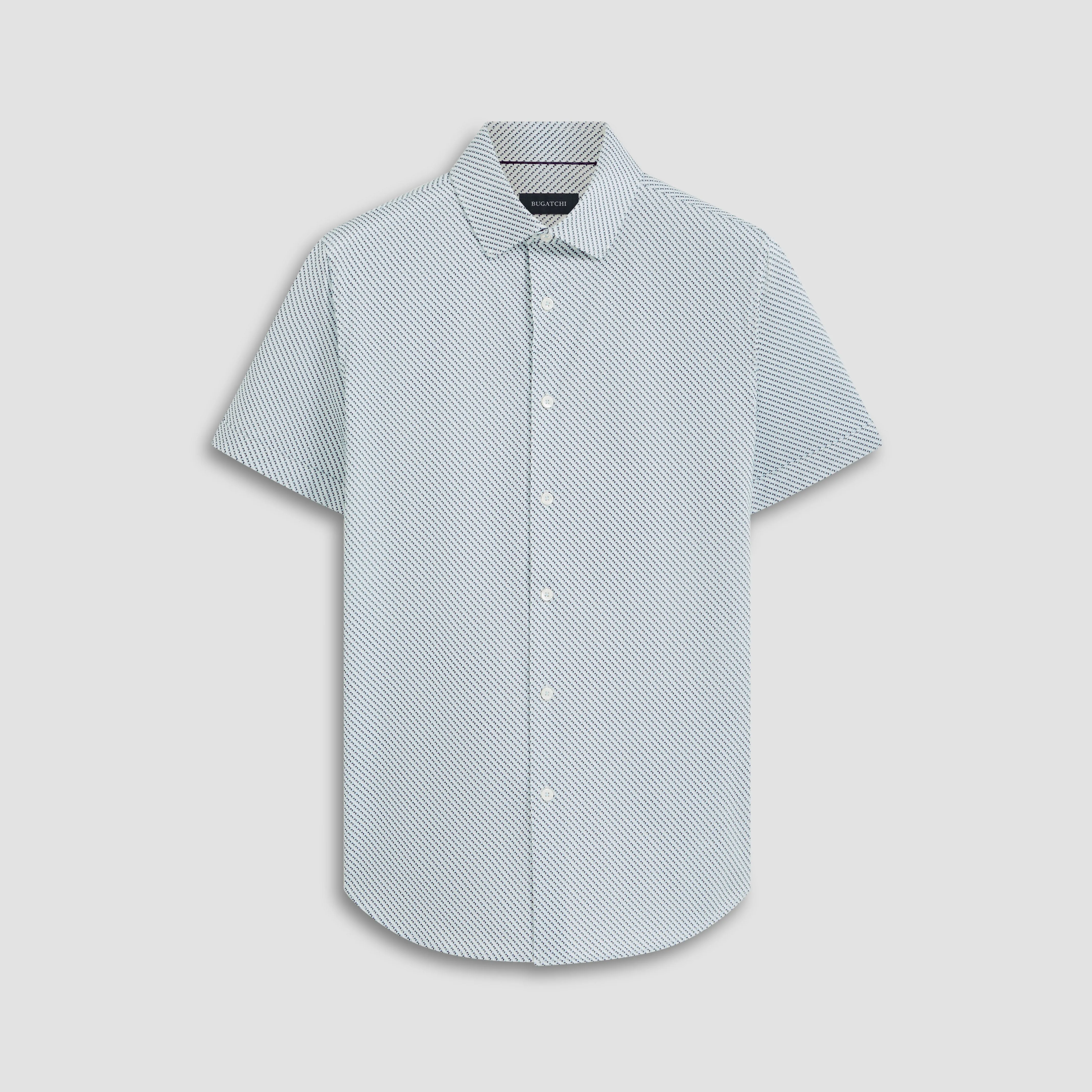 Miles Geometric OoohCotton Short Sleeve Shirt sold by Bugatchi