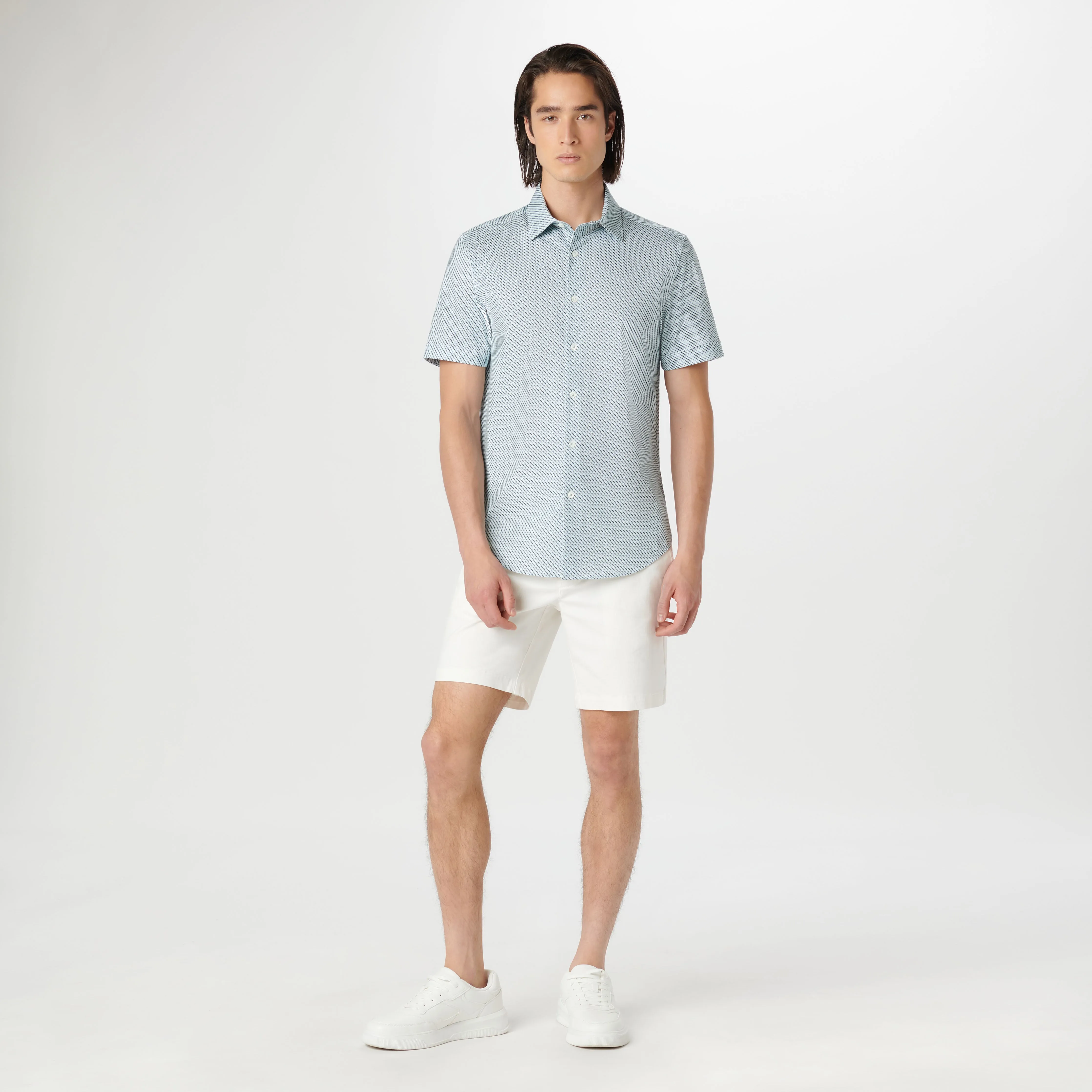 Miles Geometric OoohCotton Short Sleeve Shirt sold by Bugatchi product image thumbnail 5