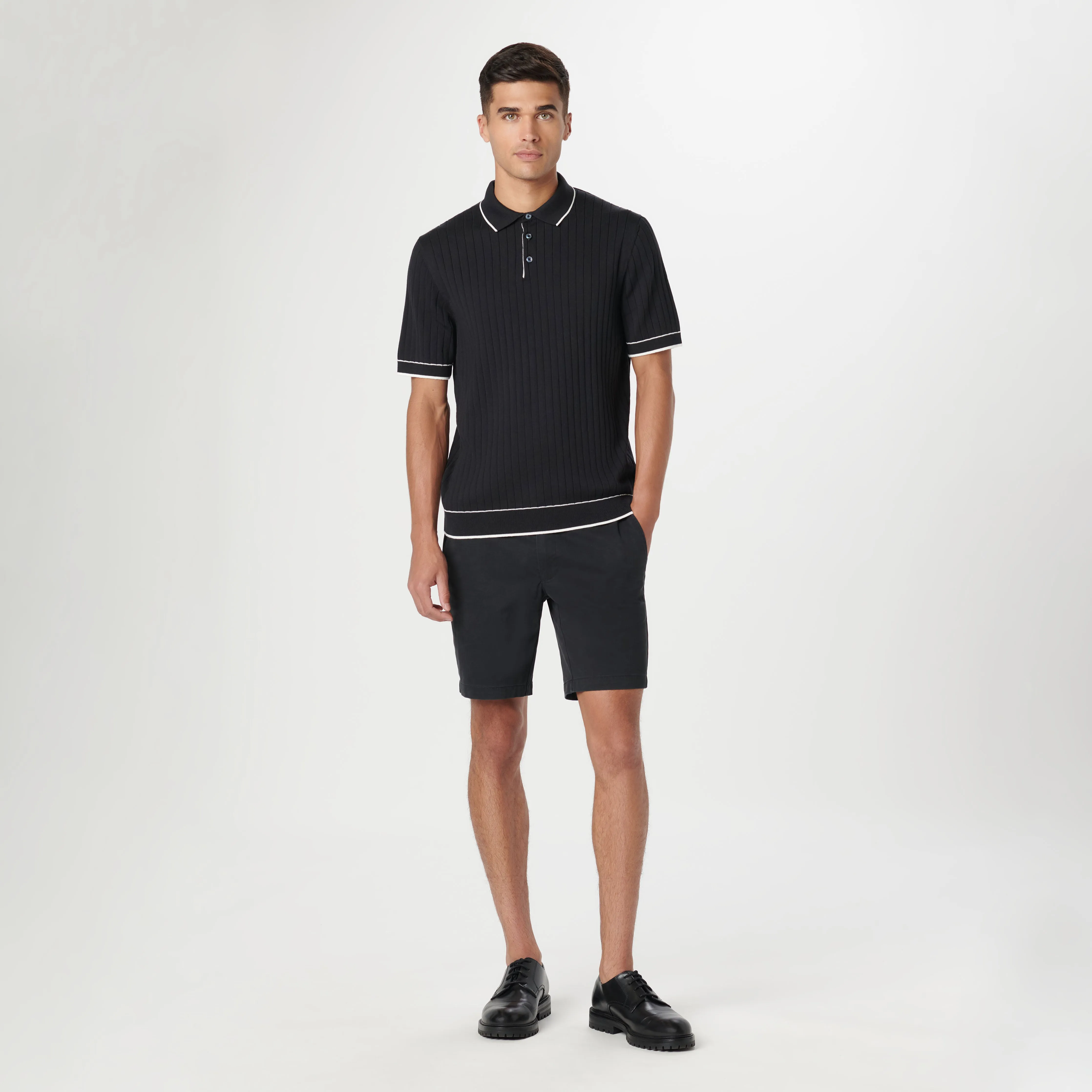 Rib Stitch Short Sleeve Polo Sweater sold by Bugatchi product image thumbnail 5