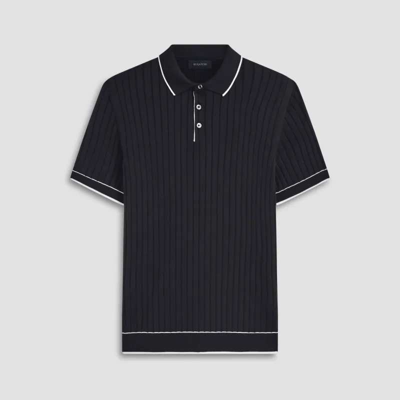 Rib Stitch Short Sleeve Polo Sweater sold by Bugatchi