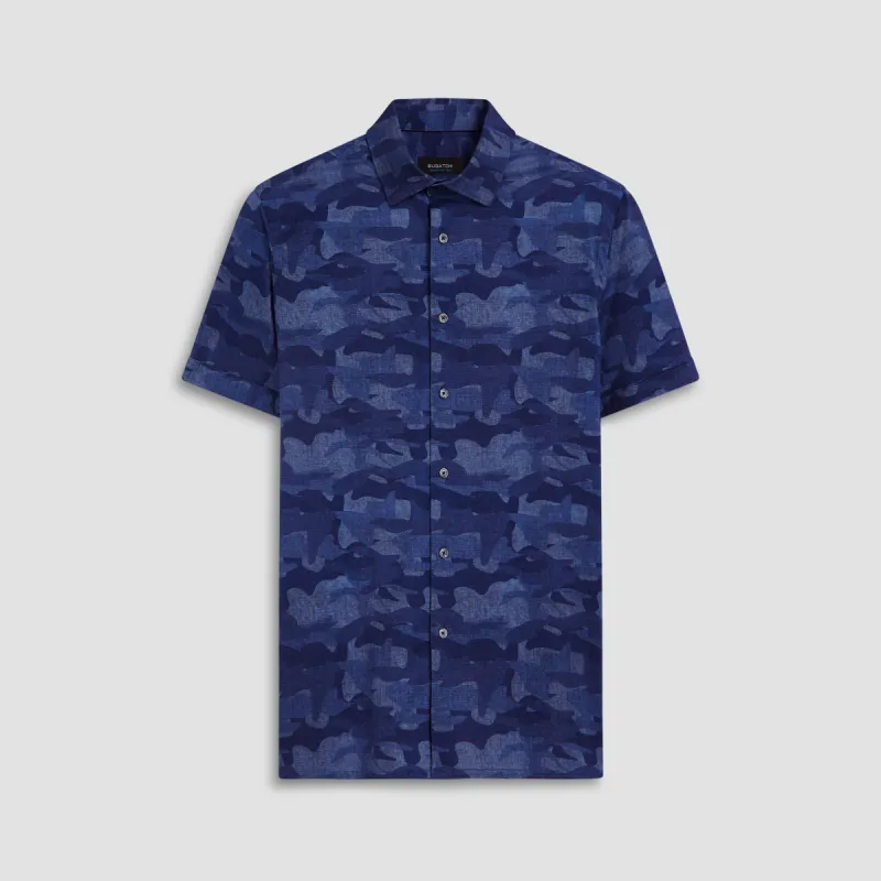 Milo Camouflage Print OoohCotton Short Sleeve Shirt sold by Bugatchi