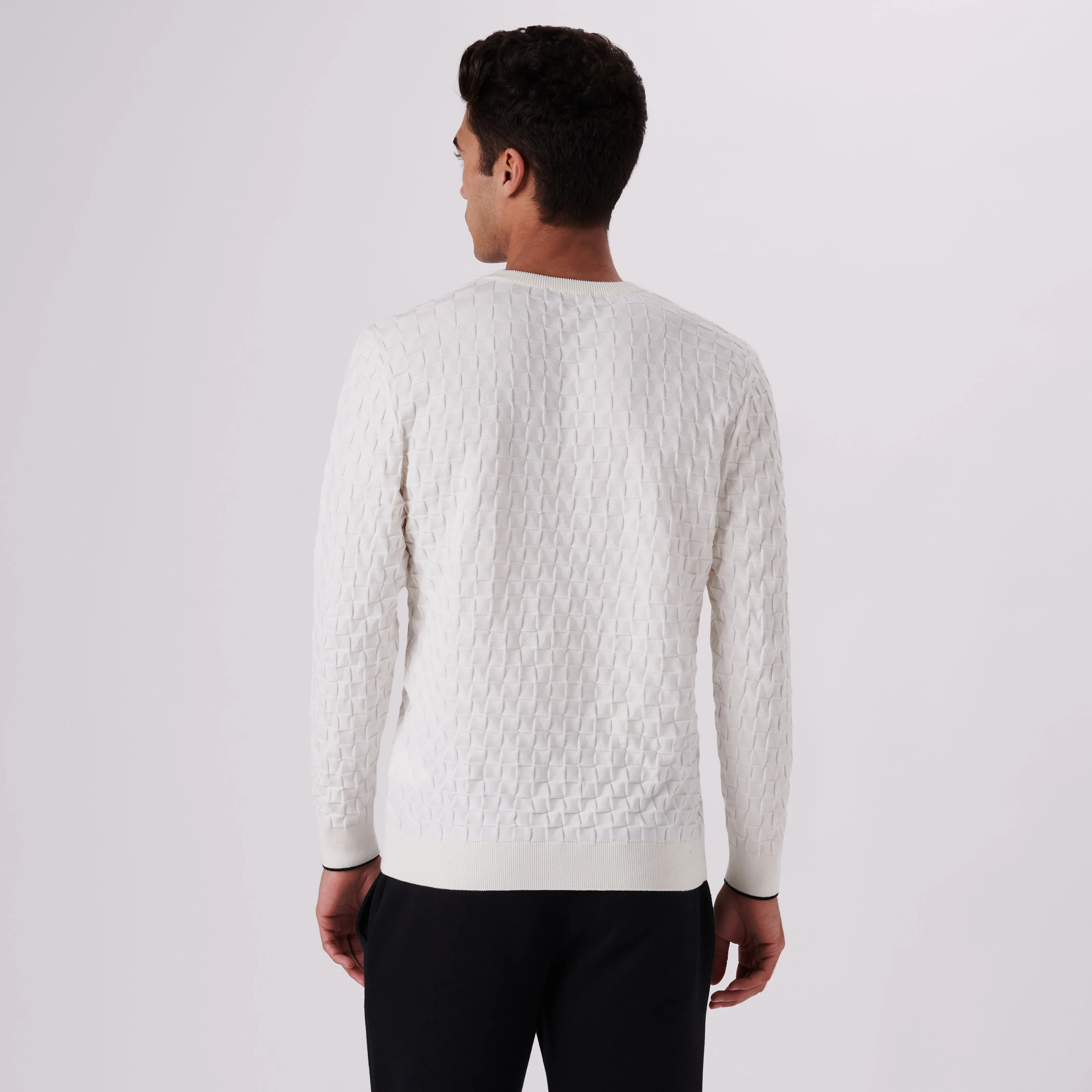Basketweave V-Neck Sweater sold by Bugatchi product image thumbnail 4