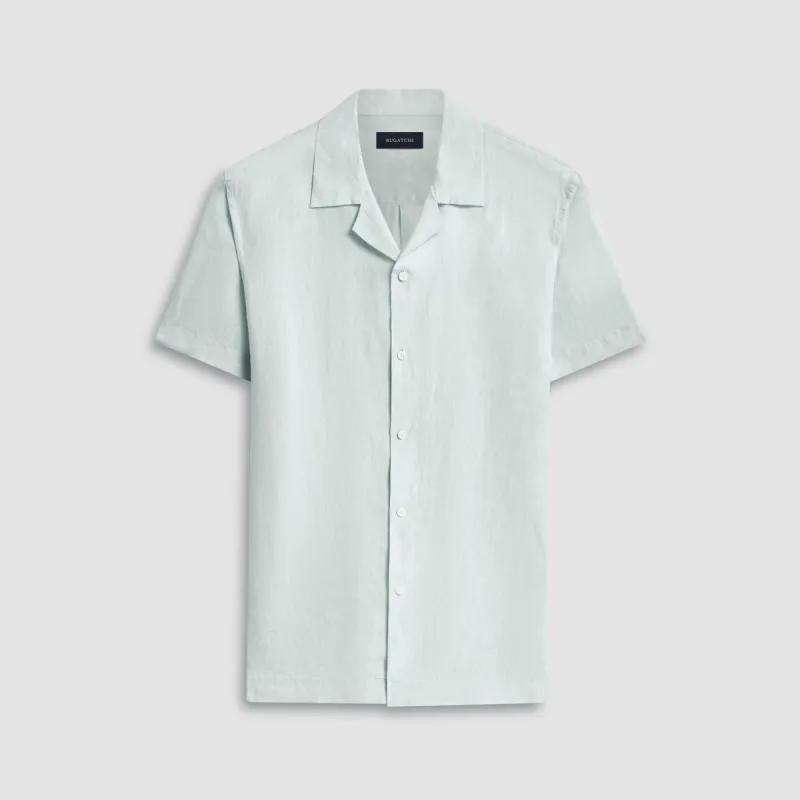 Jackson Solid Short Sleeve Linen Shirt sold by Bugatchi