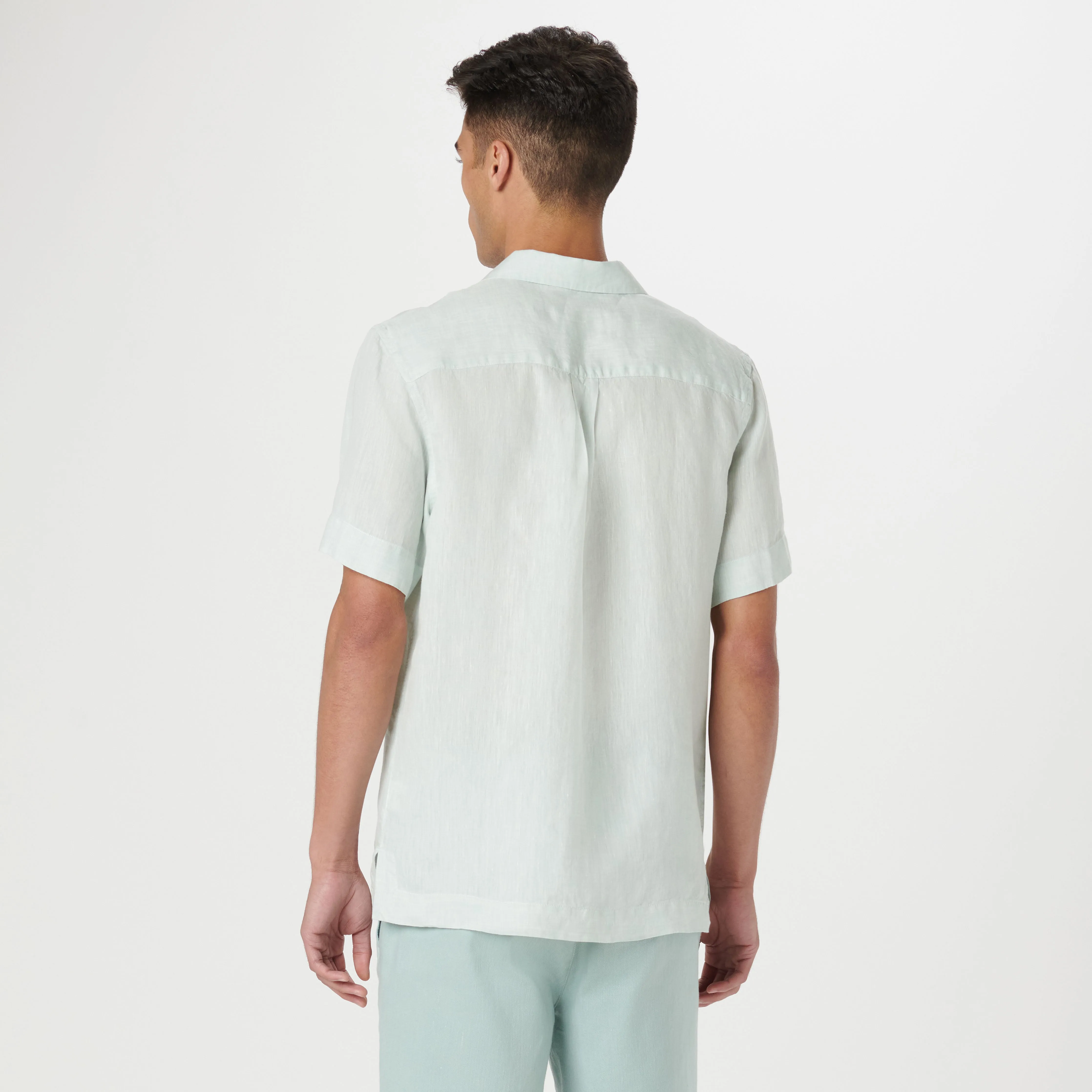 Jackson Solid Short Sleeve Linen Shirt sold by Bugatchi product image thumbnail 4