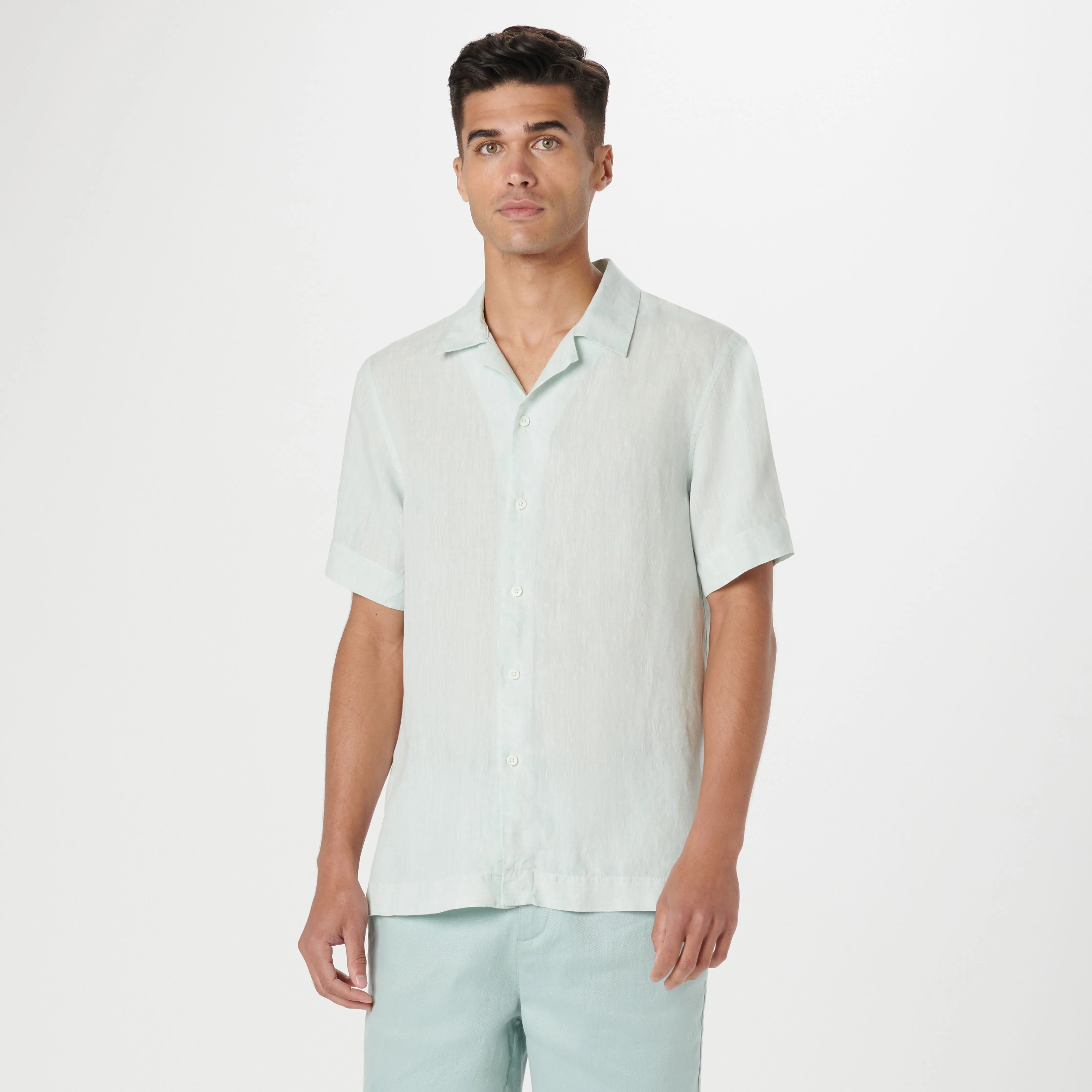 Jackson Solid Short Sleeve Linen Shirt sold by Bugatchi product image thumbnail 2