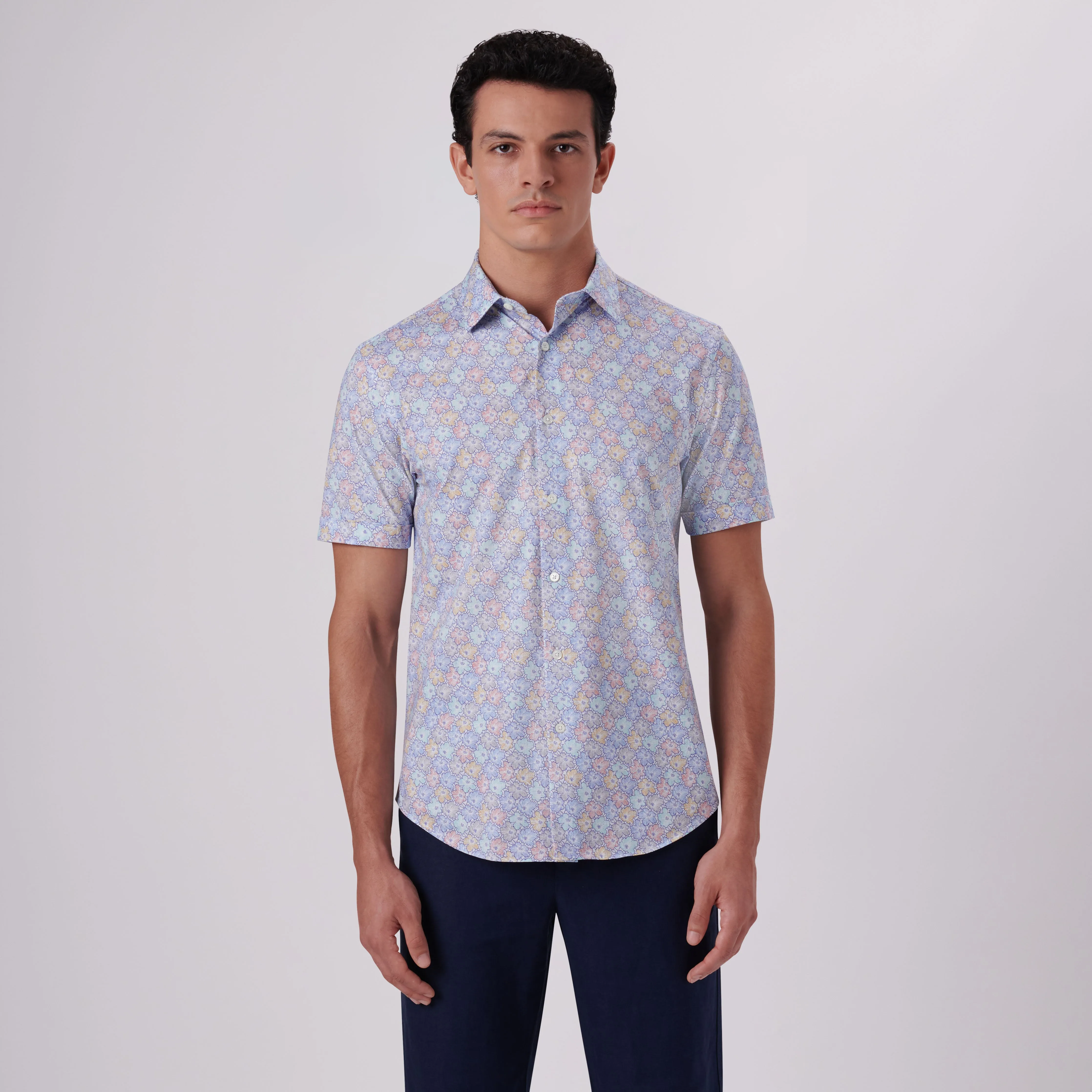 Miles Floral Print OoohCotton Short Sleeve Shirt sold by Bugatchi product image thumbnail 2