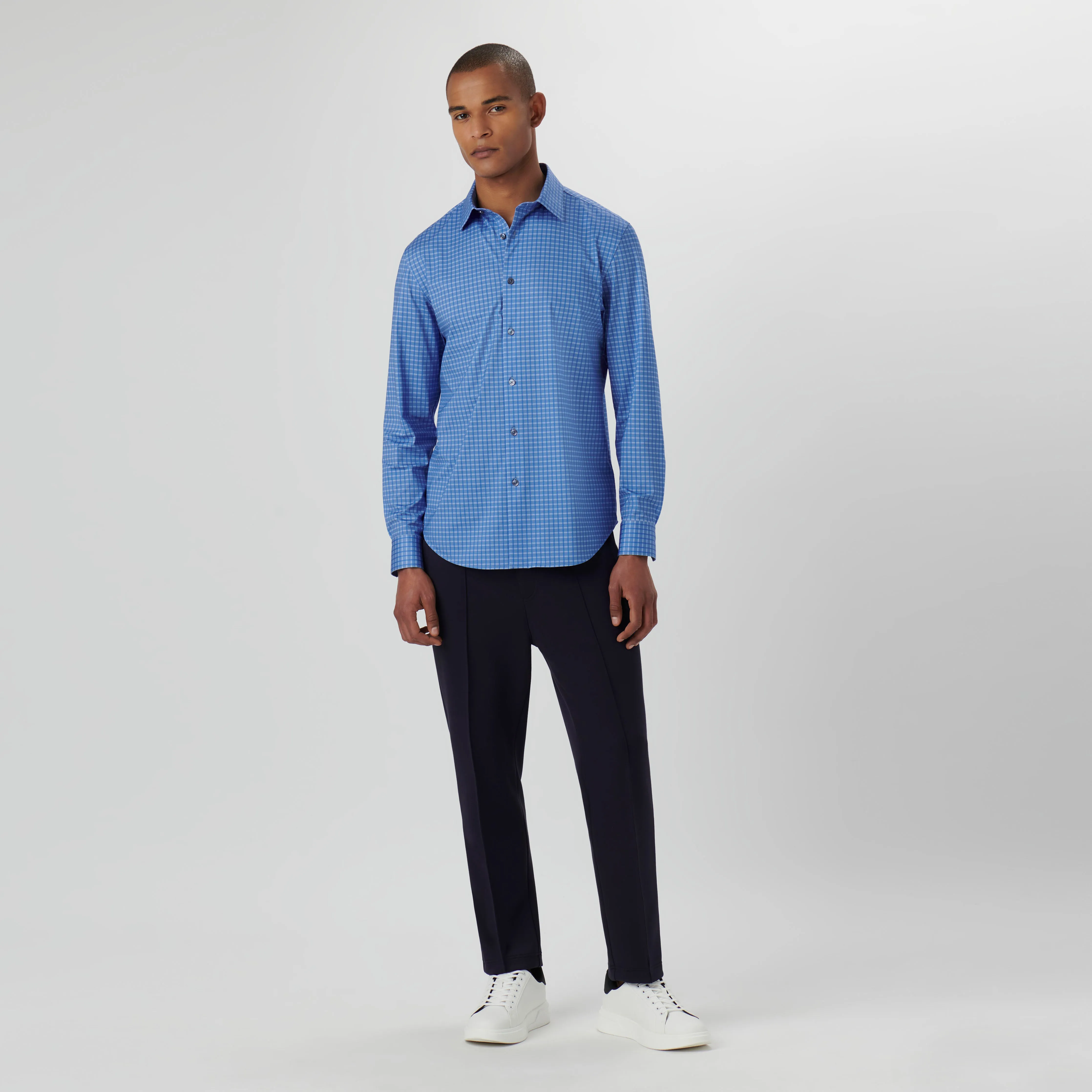 James Mini Check OoohCotton Shirt sold by Bugatchi product image thumbnail 5