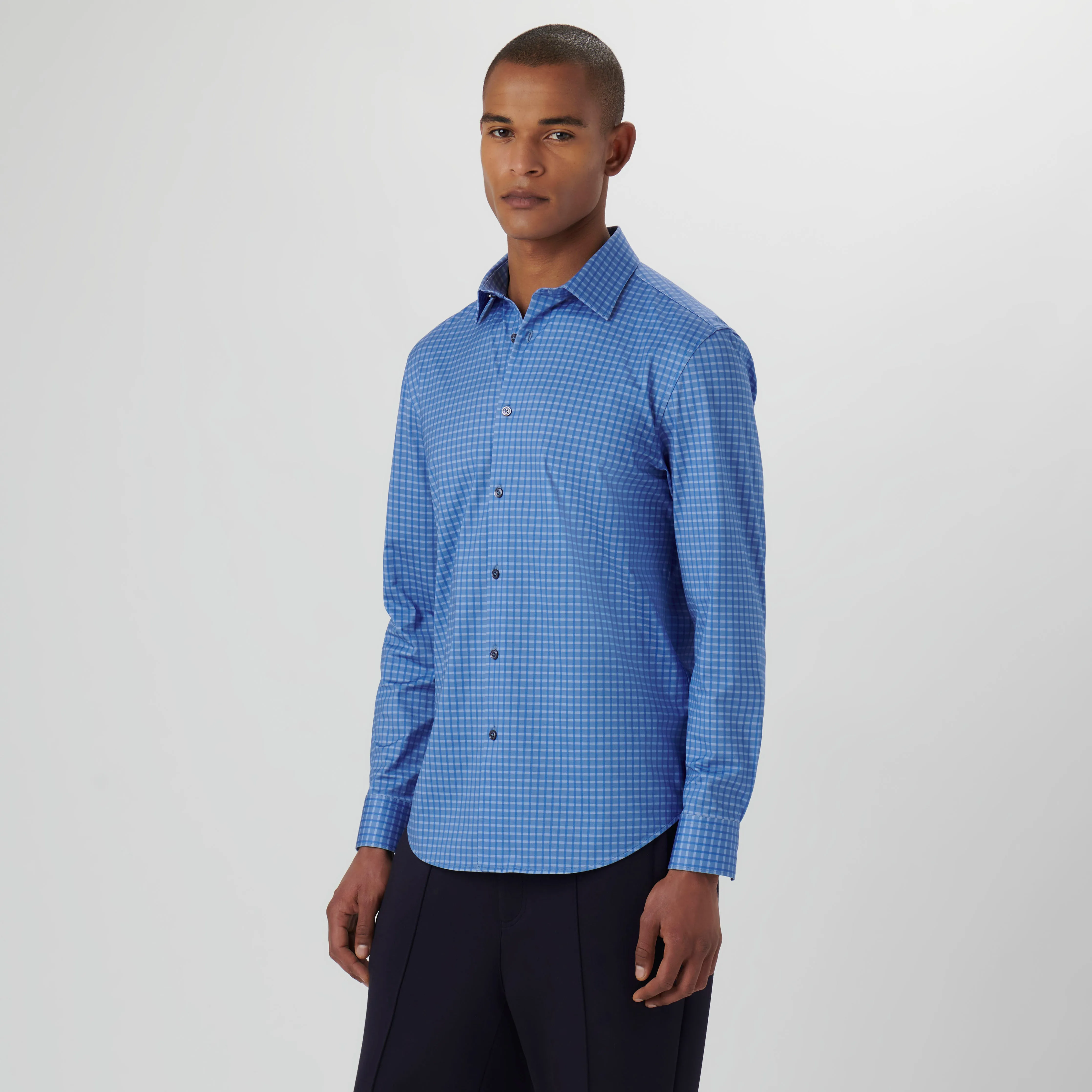 James Mini Check OoohCotton Shirt sold by Bugatchi product image thumbnail 3