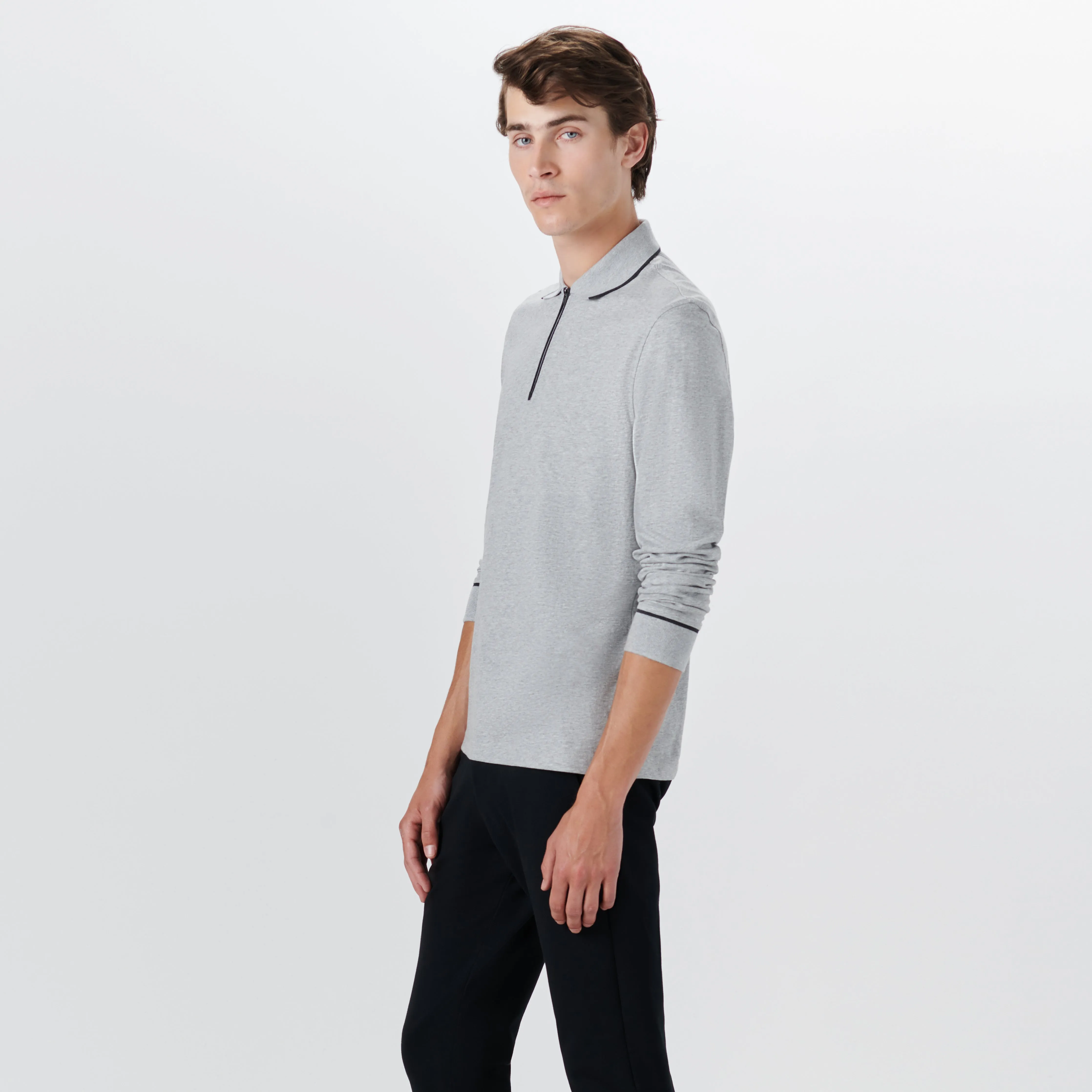 Long Sleeve Quarter Zip Polo sold by Bugatchi product image thumbnail 3