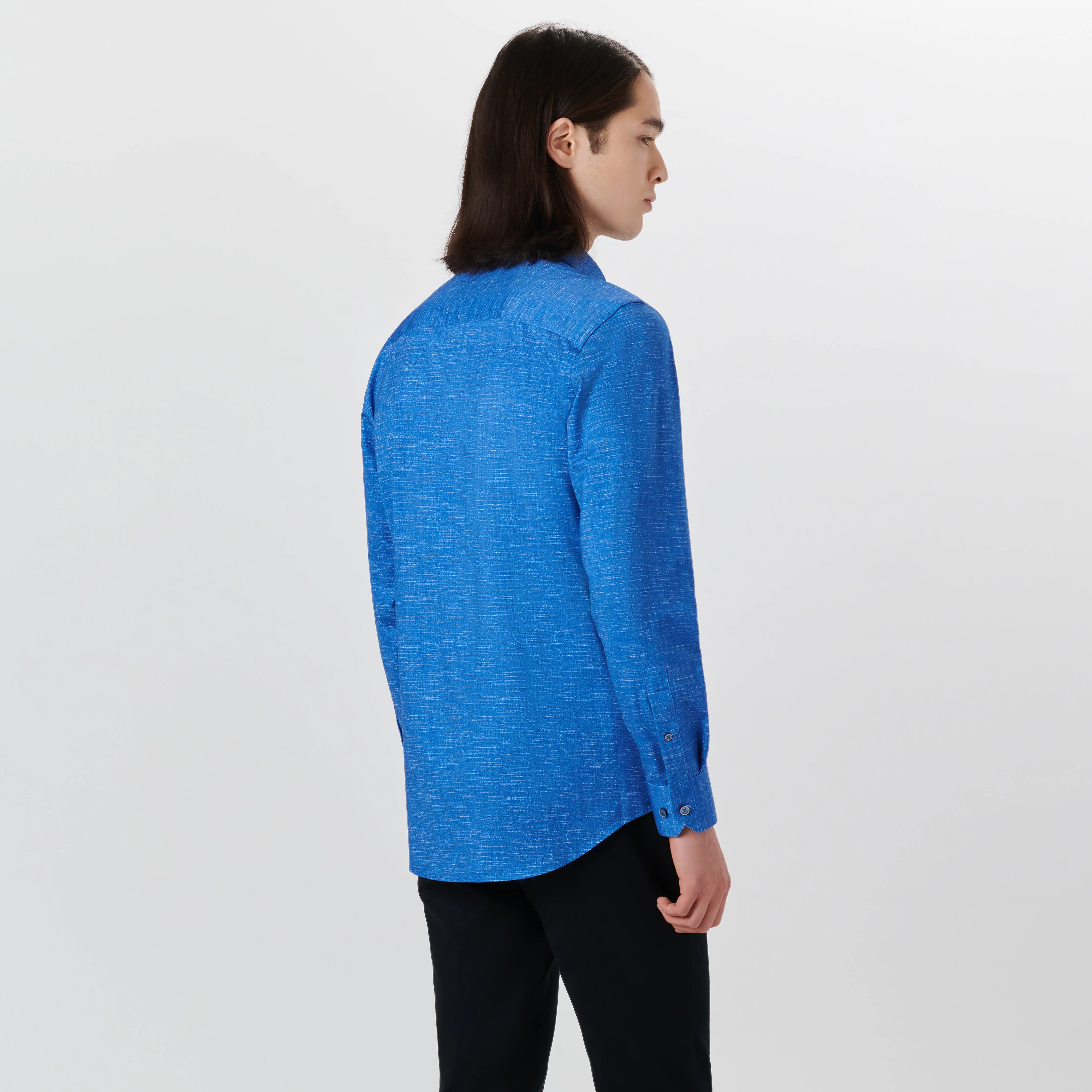 JAMES Chambray Print OoohCotton Shirt sold by Bugatchi product image thumbnail 4