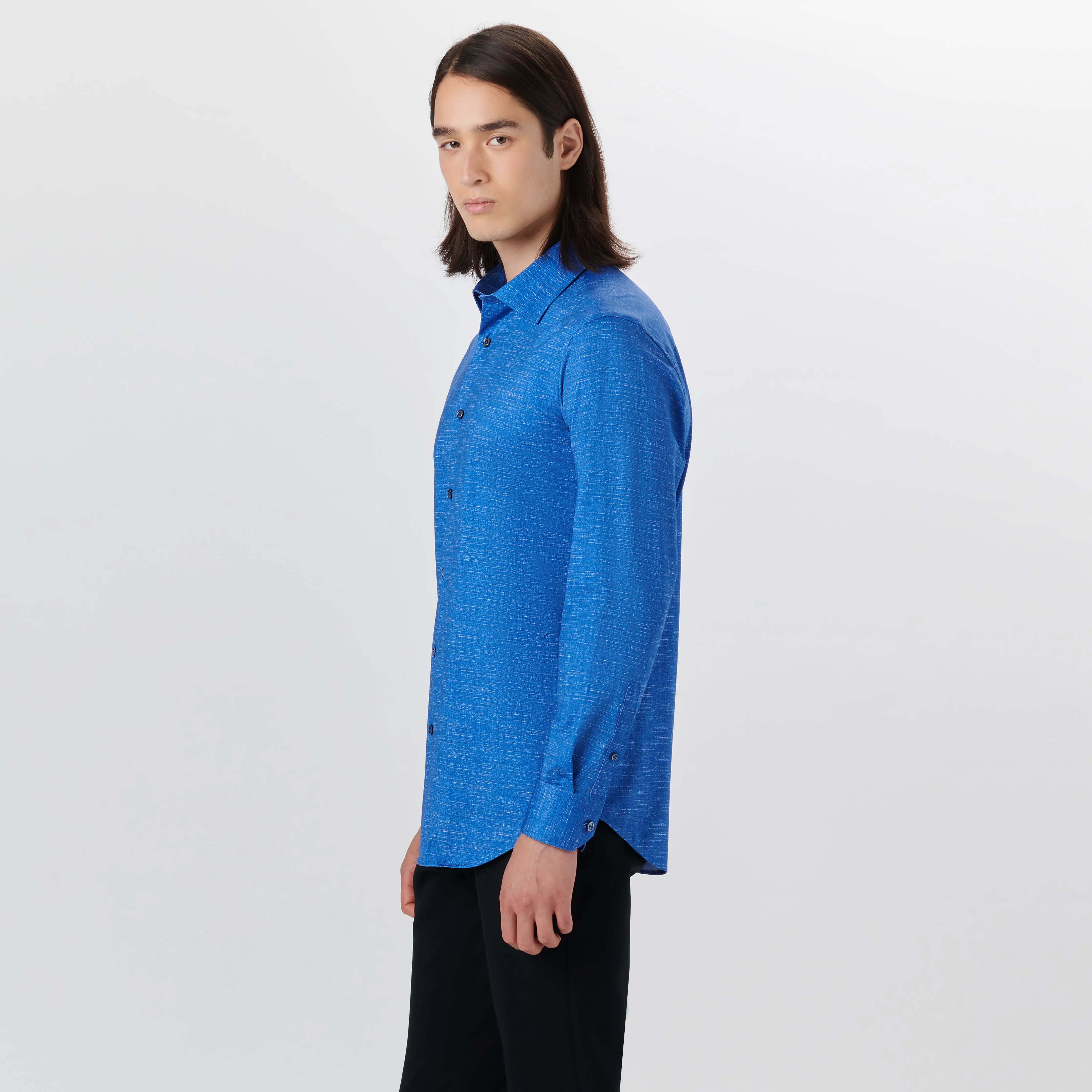 JAMES Chambray Print OoohCotton Shirt sold by Bugatchi product image thumbnail 3