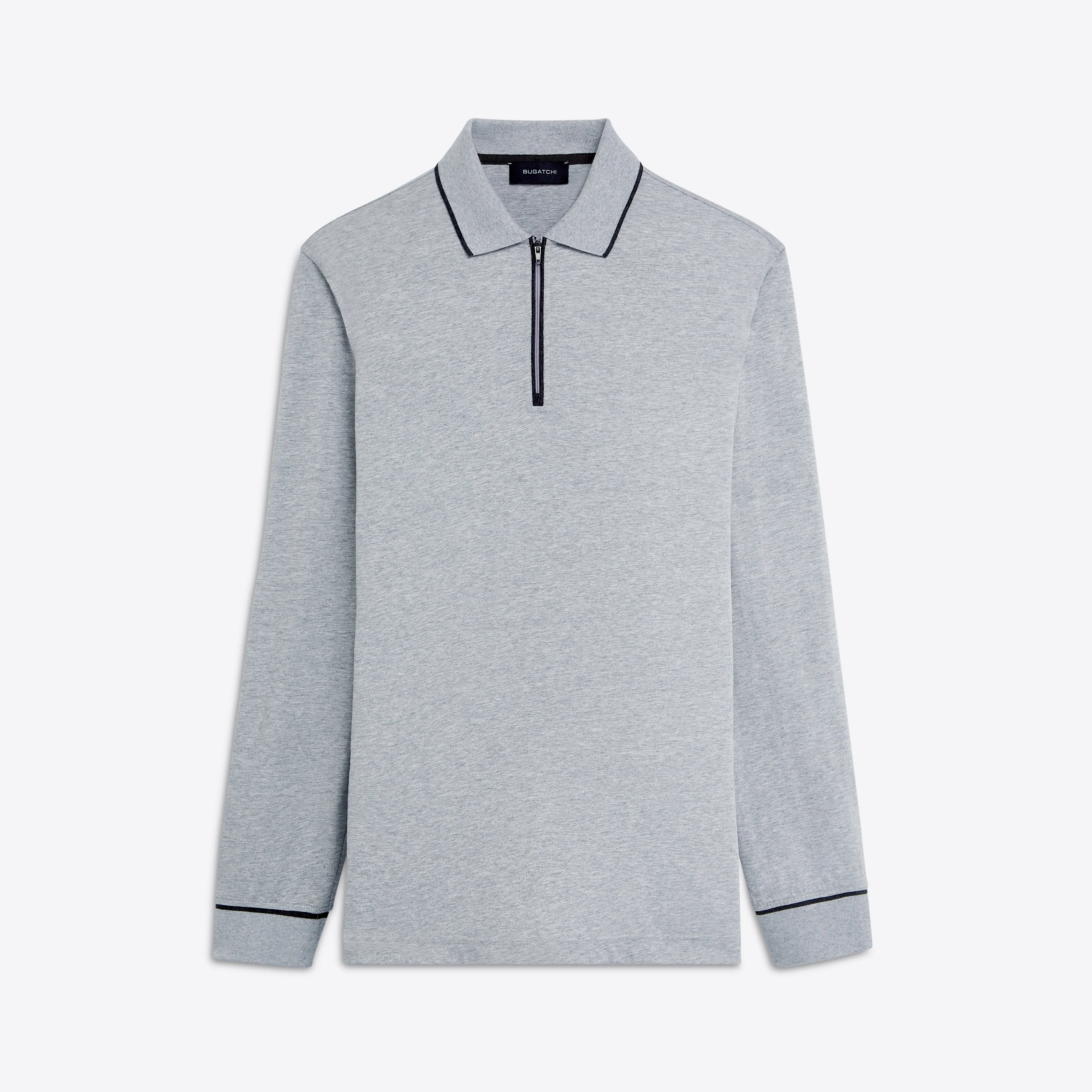 Long Sleeve Quarter Zip Polo sold by Bugatchi