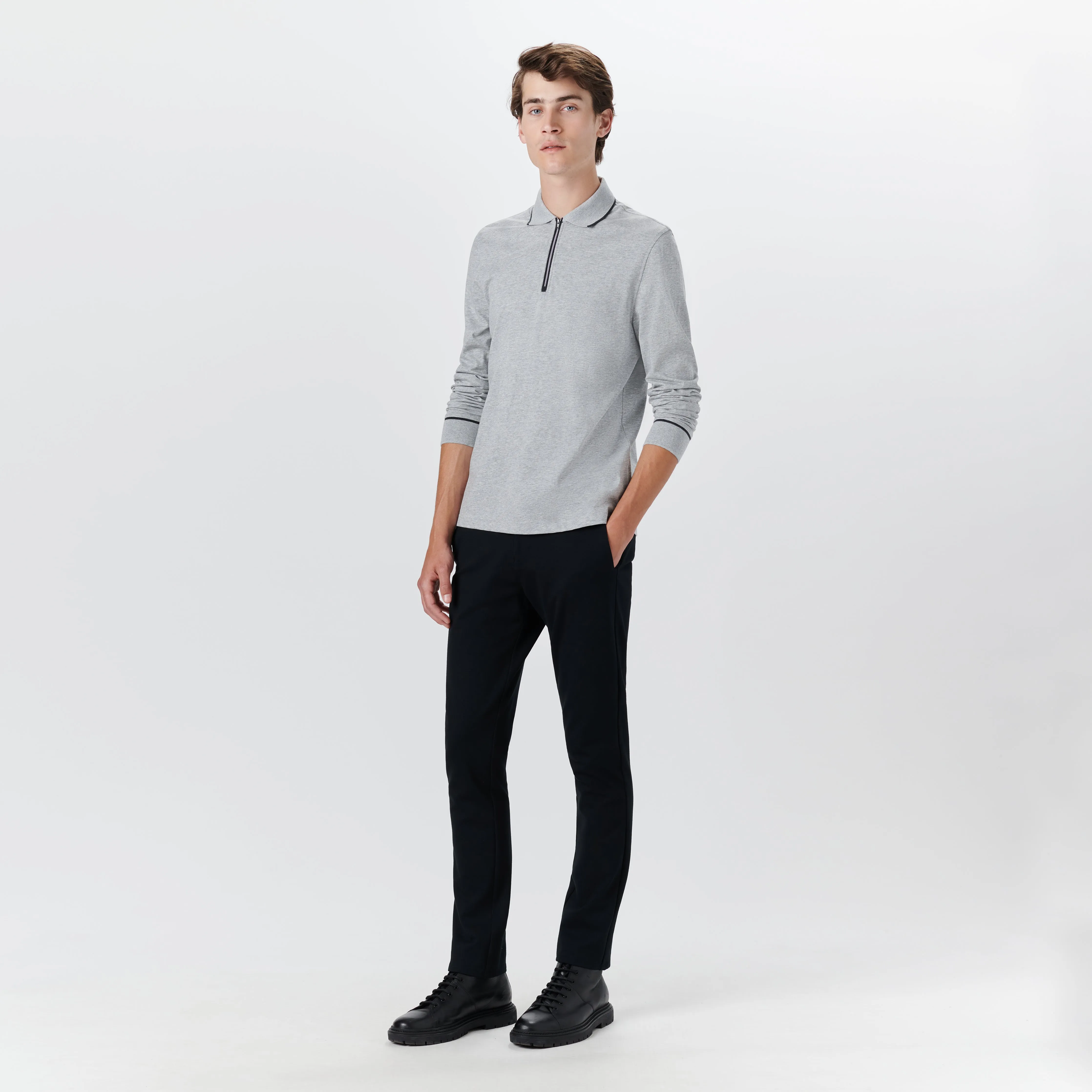 Long Sleeve Quarter Zip Polo sold by Bugatchi product image thumbnail 5