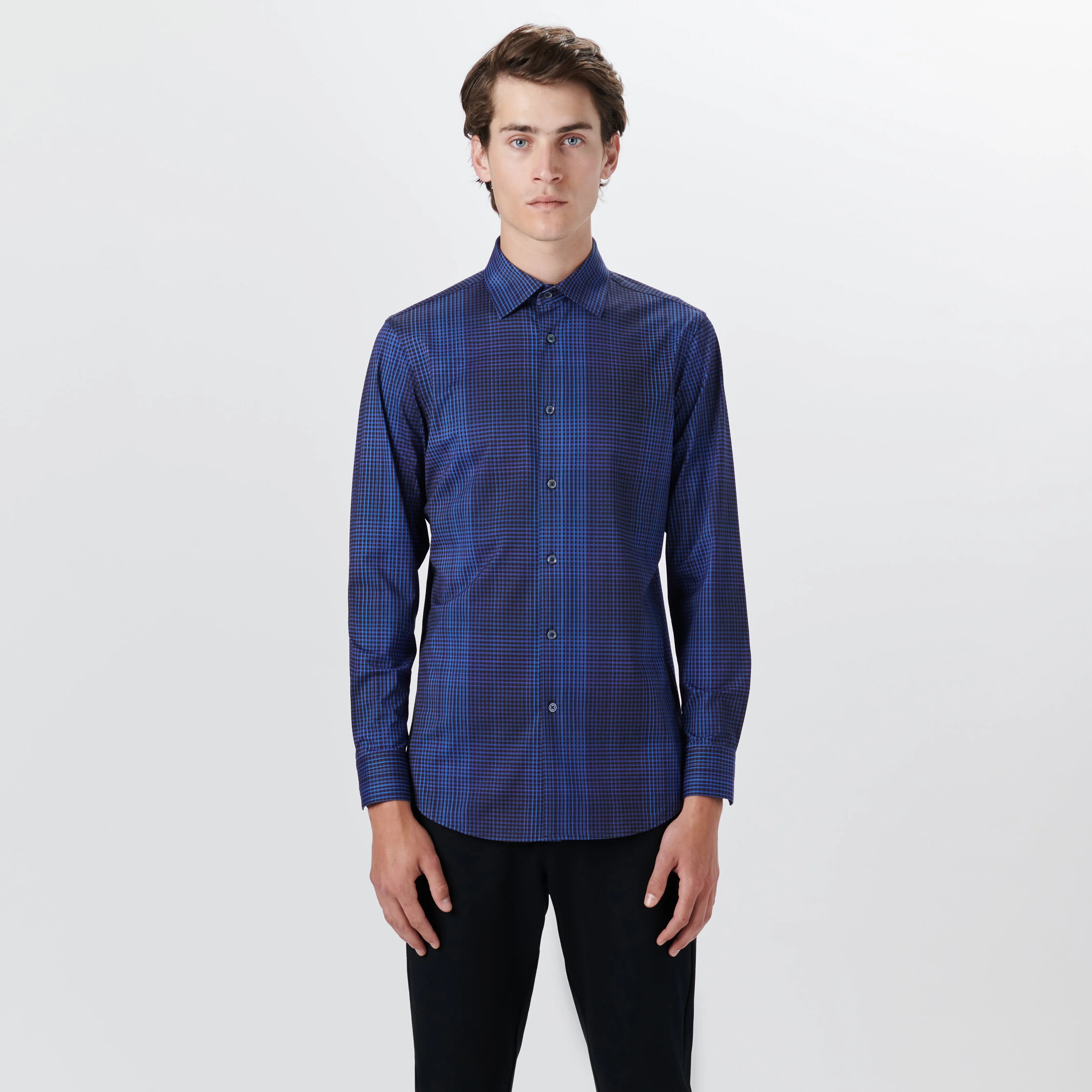 JAMES Mini Check OoohCotton Shirt sold by Bugatchi product image thumbnail 2