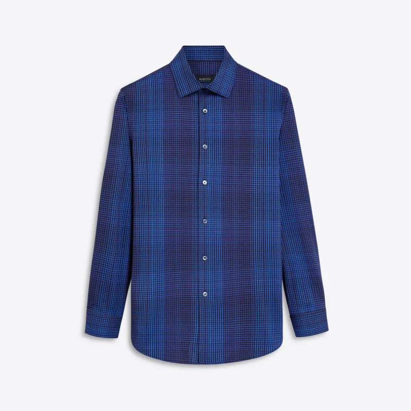 JAMES Mini Check OoohCotton Shirt sold by Bugatchi