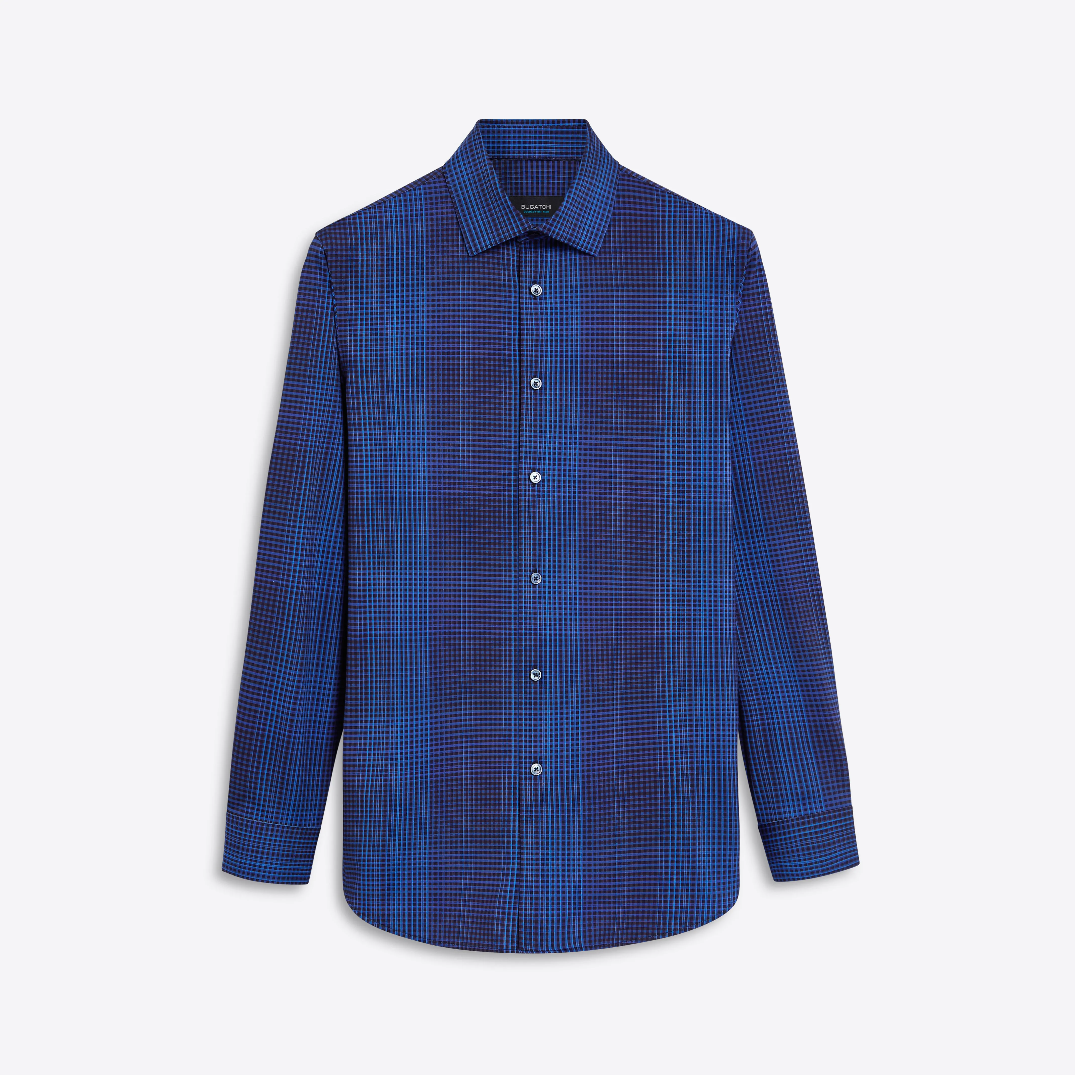JAMES Mini Check OoohCotton Shirt sold by Bugatchi
