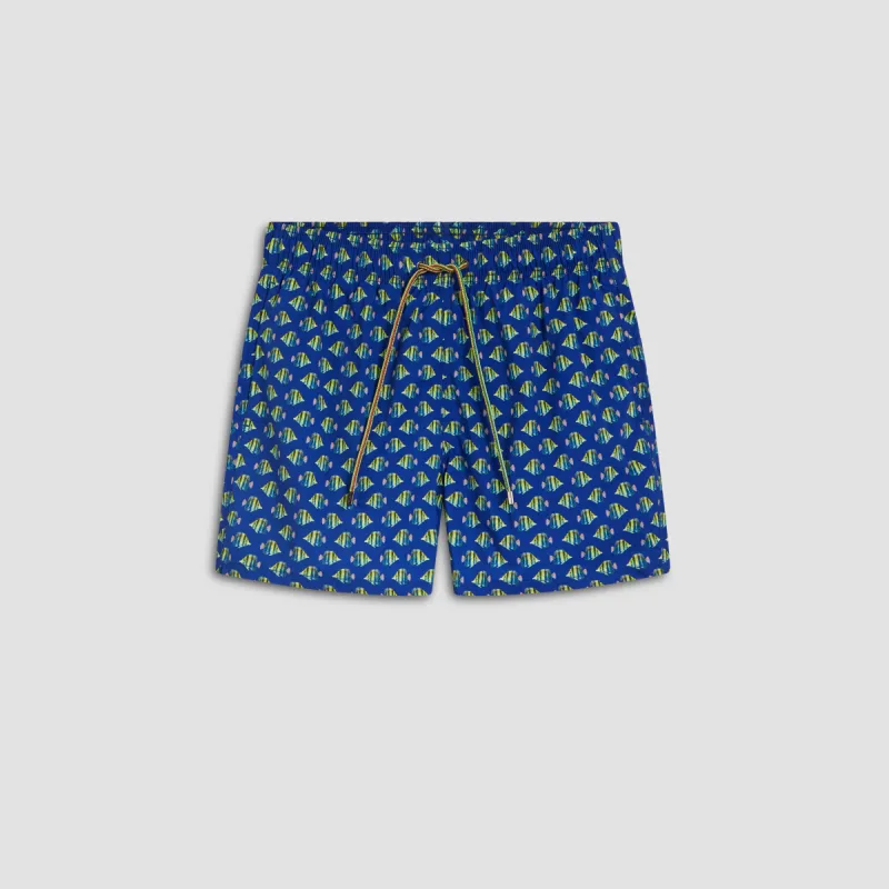 Archer Striped Fish Swim Trunks sold by Bugatchi