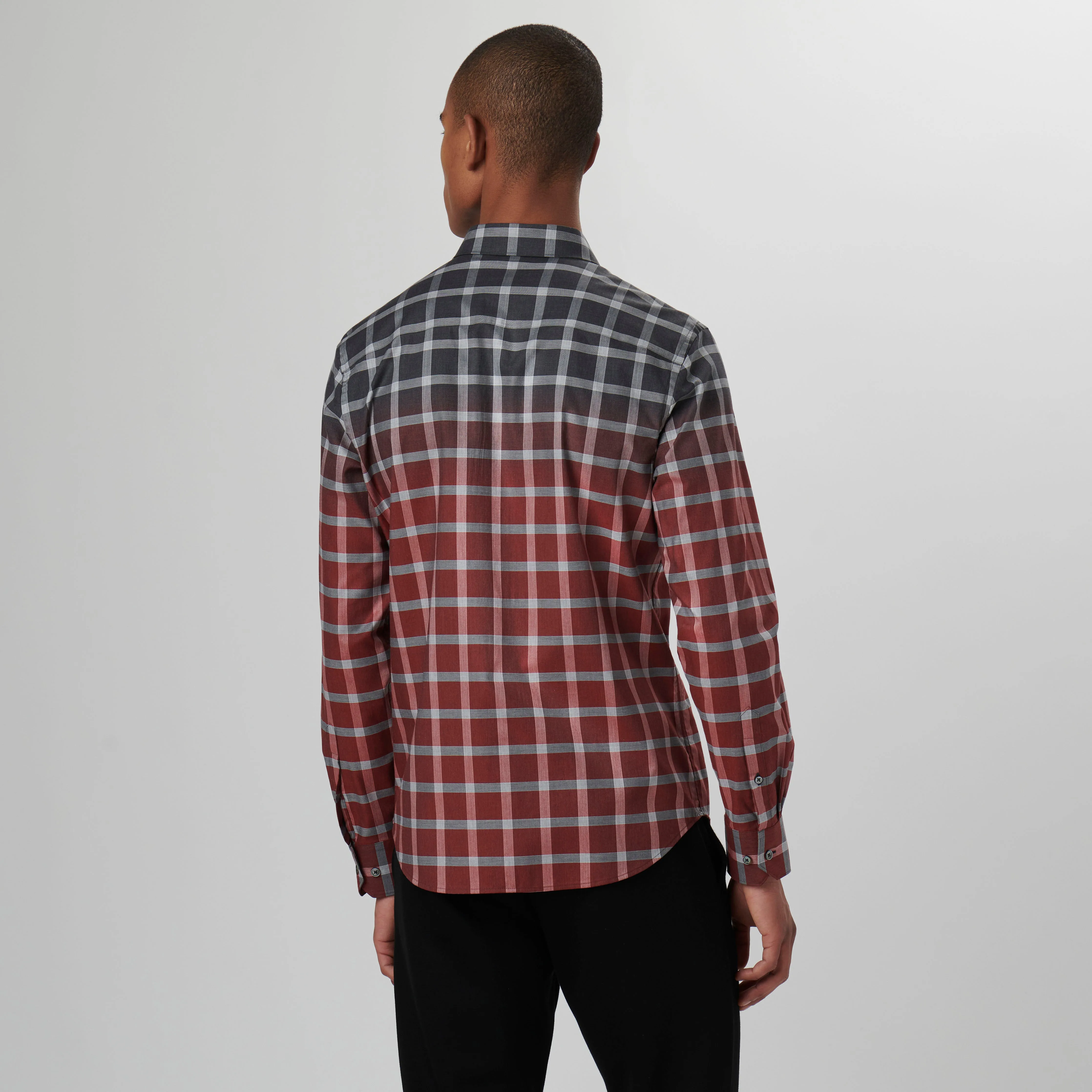 Julian Gradient Windowpane Check Shirt sold by Bugatchi product image thumbnail 4