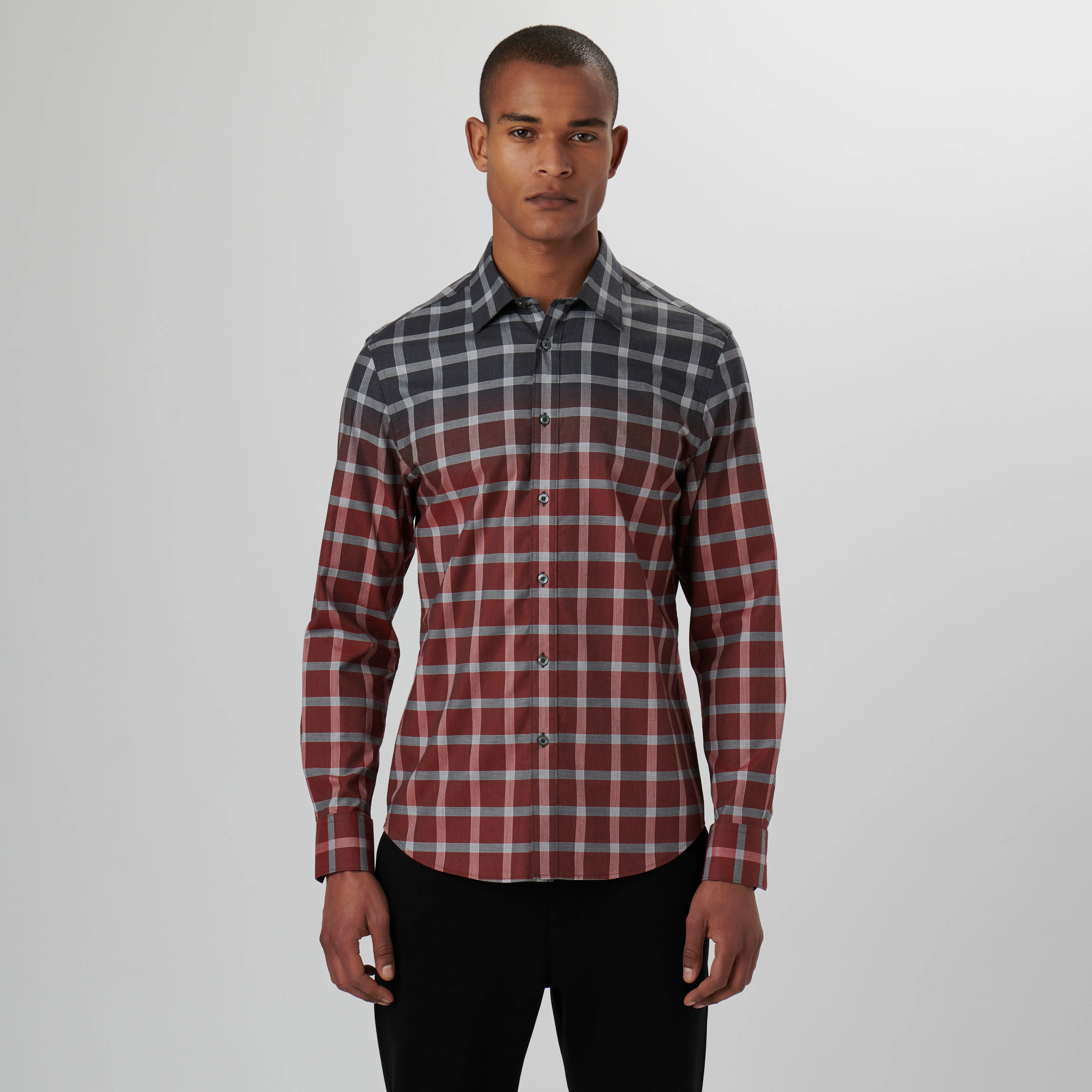 Julian Gradient Windowpane Check Shirt sold by Bugatchi product image thumbnail 2