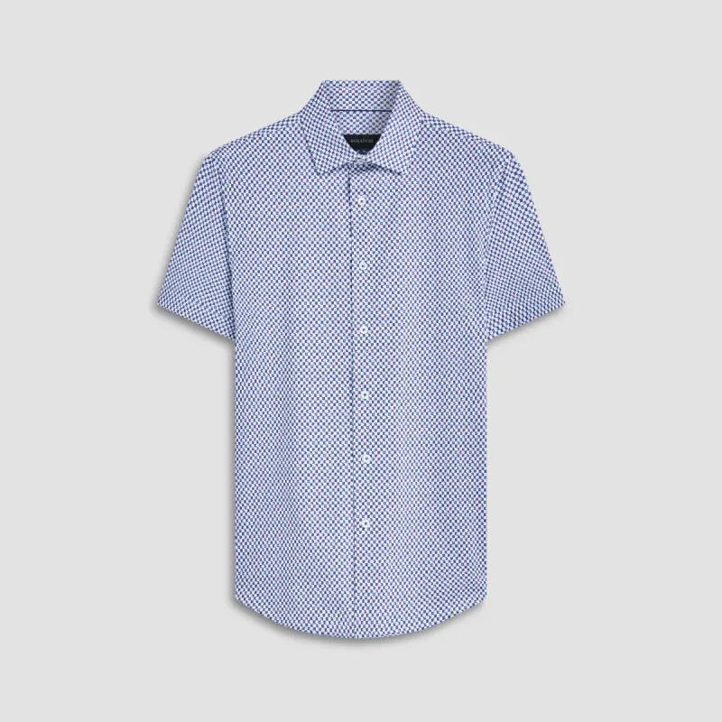 Miles Checkered OoohCotton Short Sleeve Shirt sold by Bugatchi