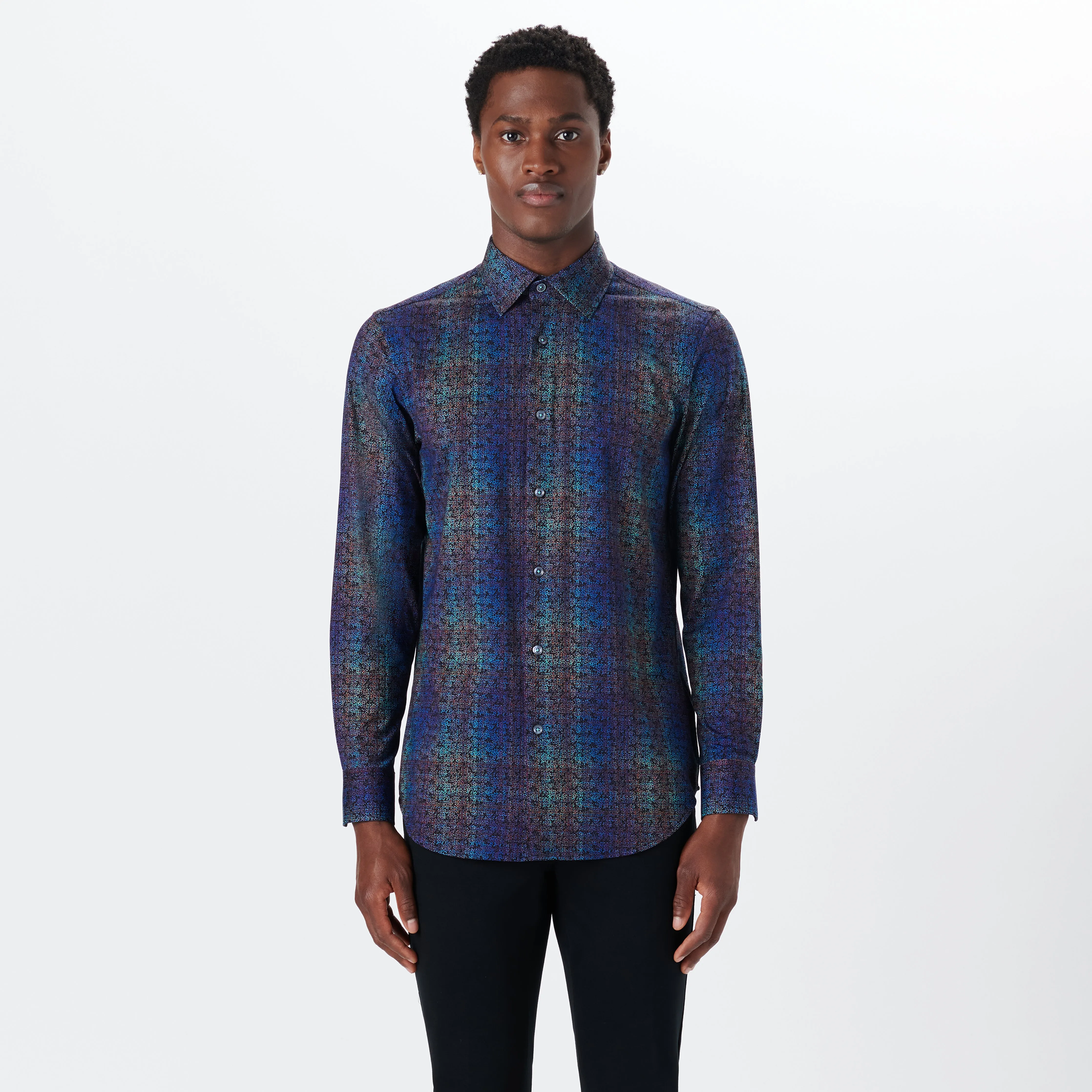 JAMES Check Print OoohCotton Shirt sold by Bugatchi product image thumbnail 2